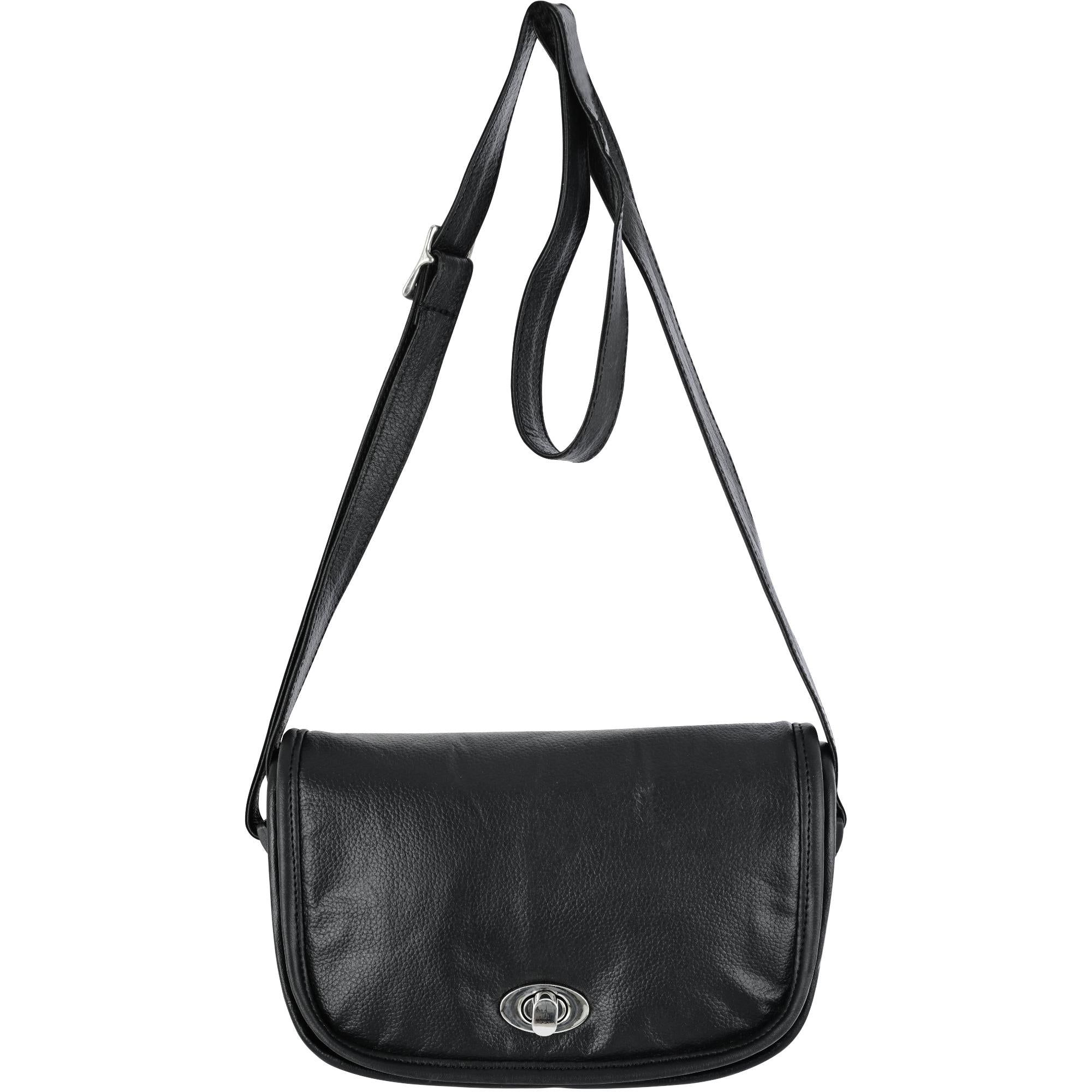 RC8500 Women's Black Construction Leather Purse/Shoulder Bag