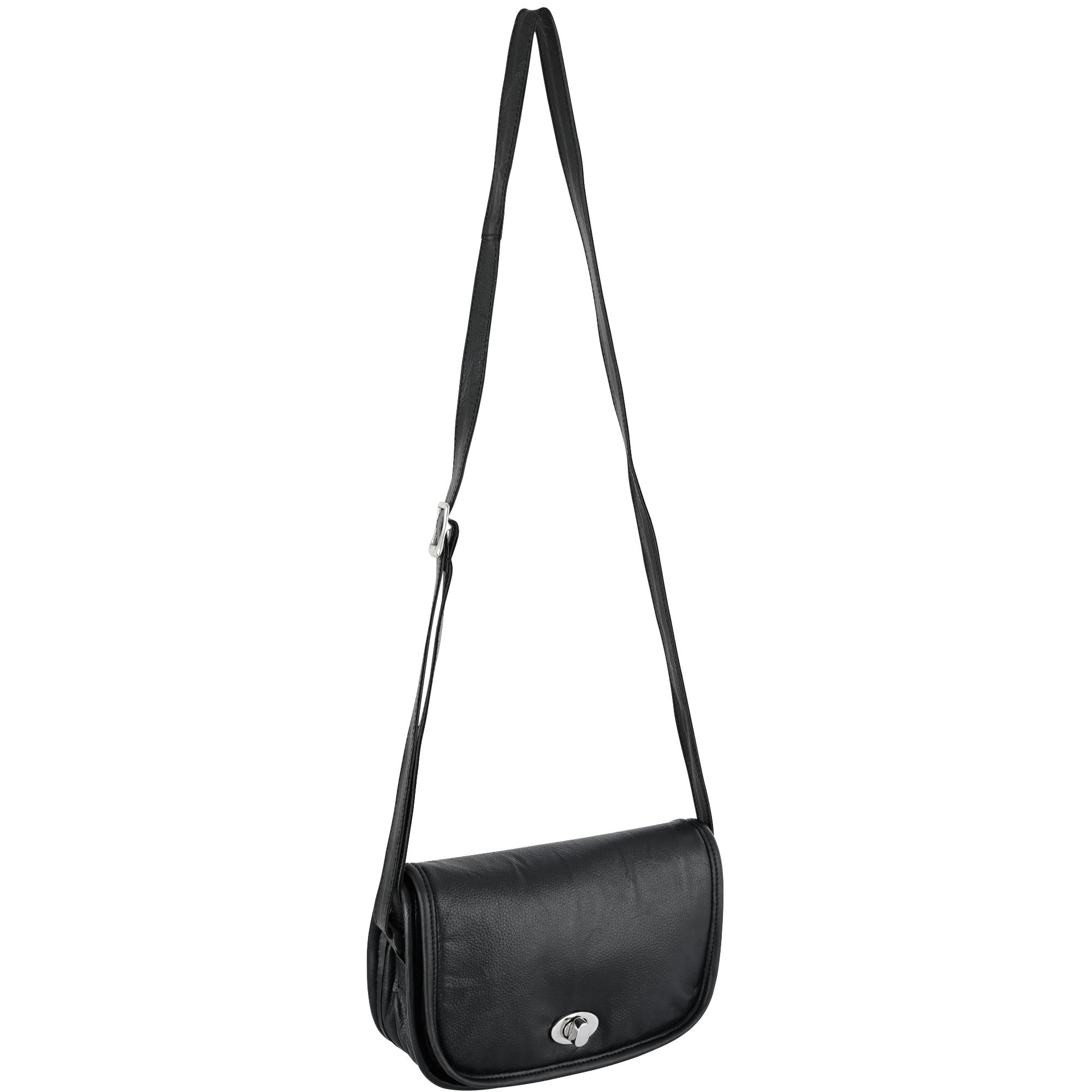 RC8500 Women's Black Construction Leather Purse/Shoulder Bag