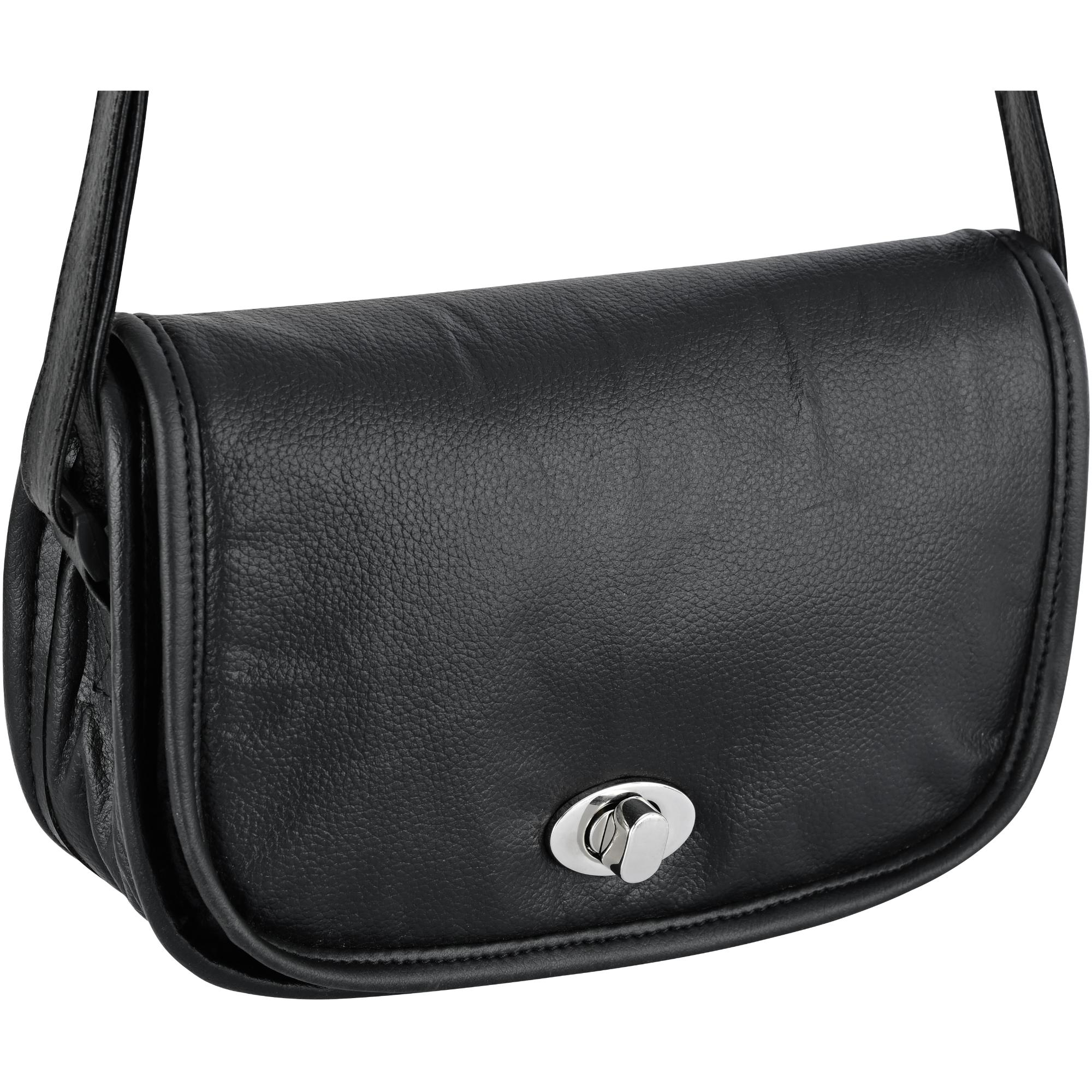 RC8500 Women's Black Construction Leather Purse/Shoulder Bag
