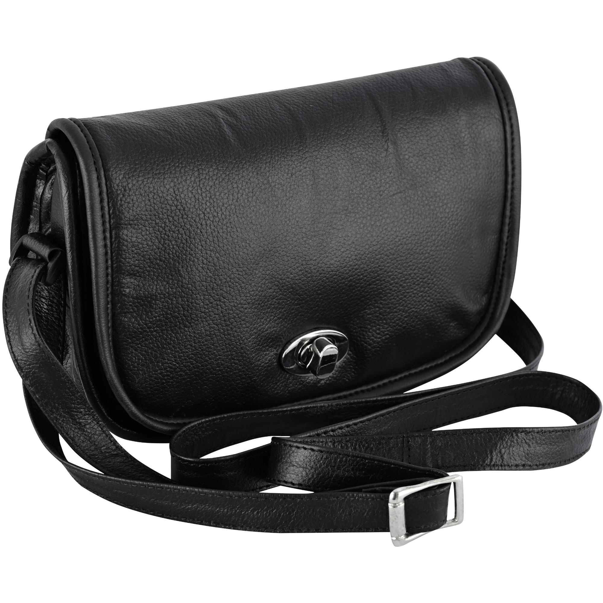 RC8500 Women's Black Construction Leather Purse/Shoulder Bag