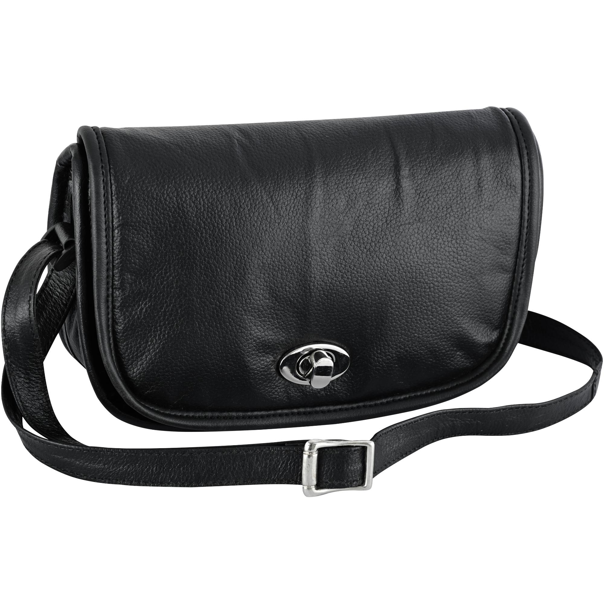 RC8500 Women's Black Construction Leather Purse/Shoulder Bag