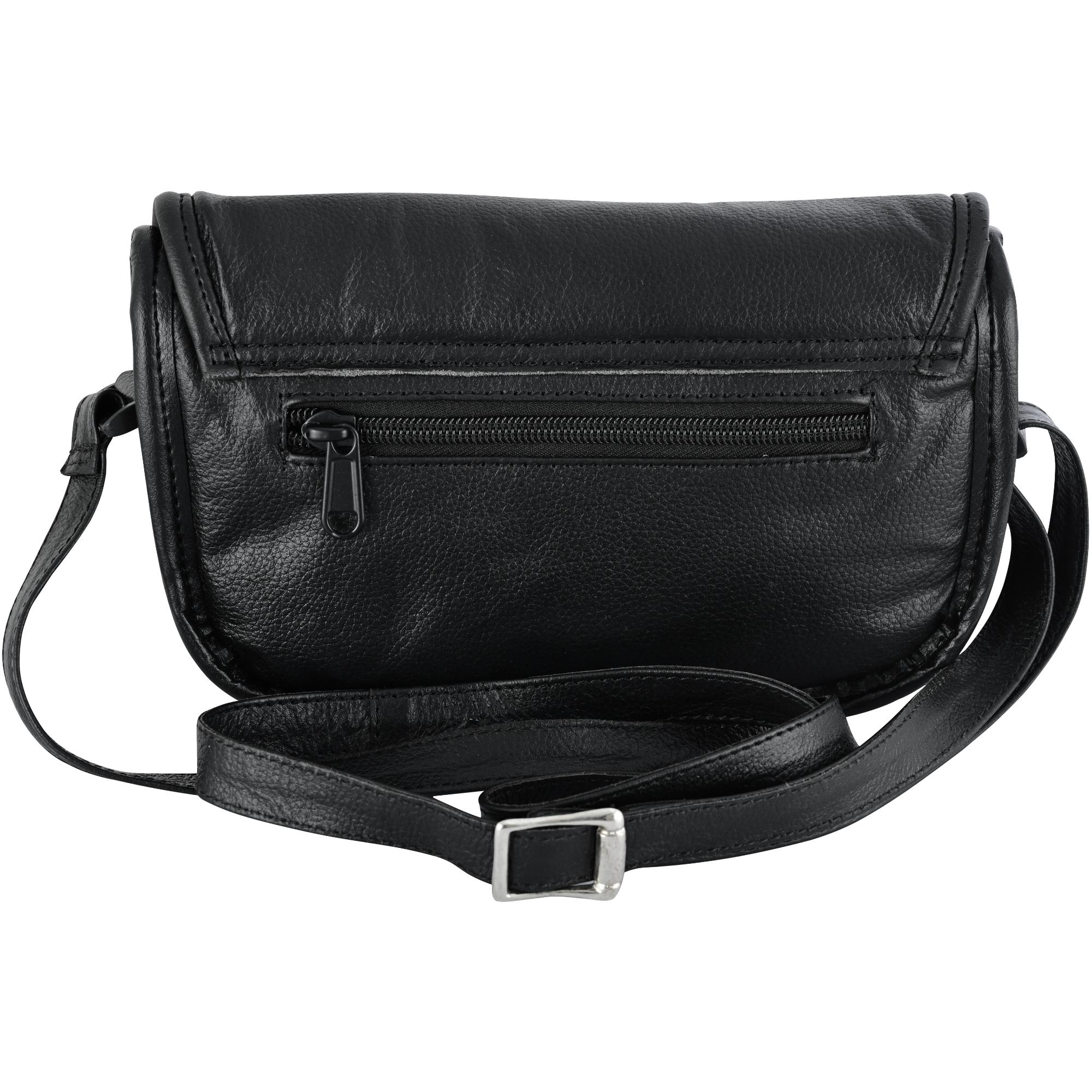 RC8500 Women's Black Construction Leather Purse/Shoulder Bag
