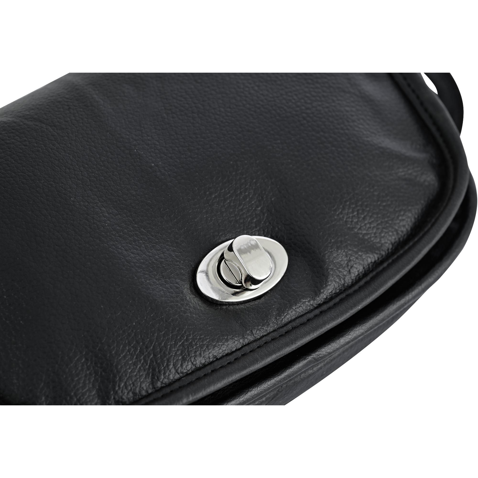 RC8500 Women's Black Construction Leather Purse/Shoulder Bag