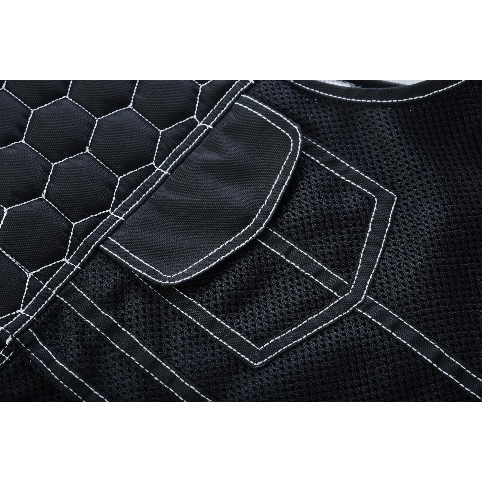 Dark Striker Men’s Black Mesh Textile Vest with White Paisley Liner