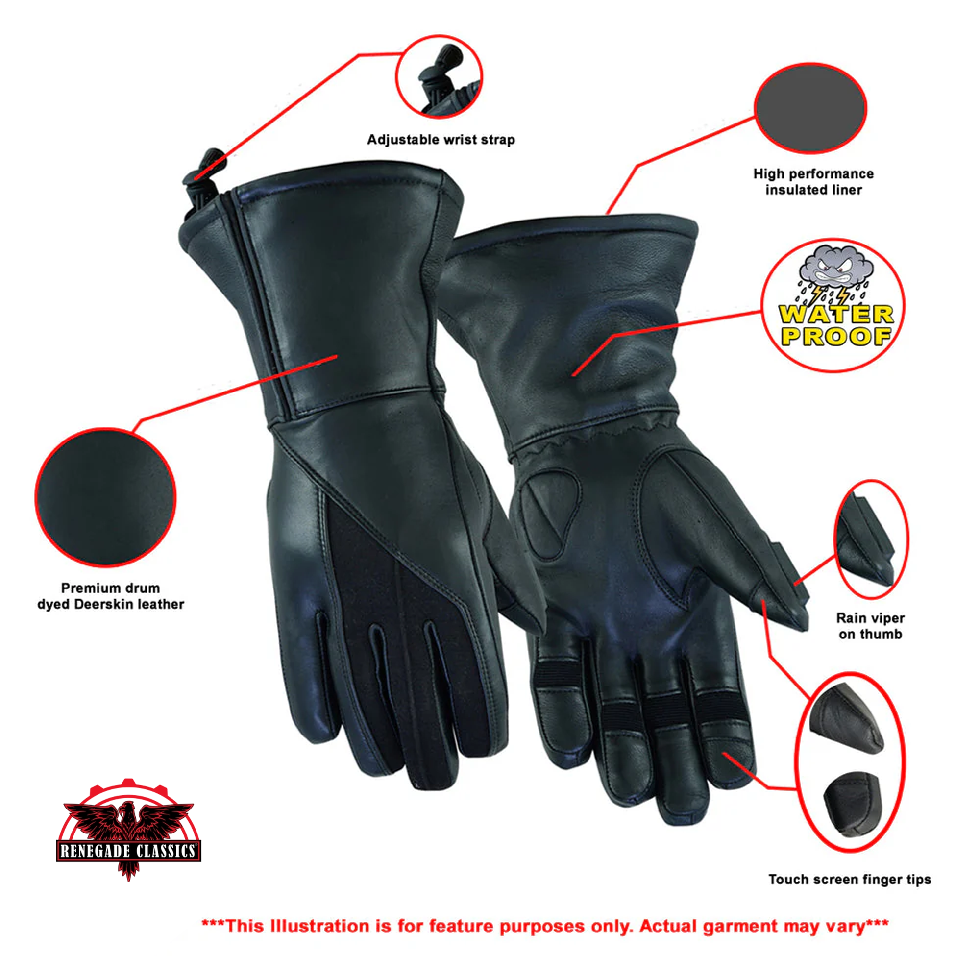 RC70 Women's Feature-Packed Deer Skin Insulated Cruiser Glove