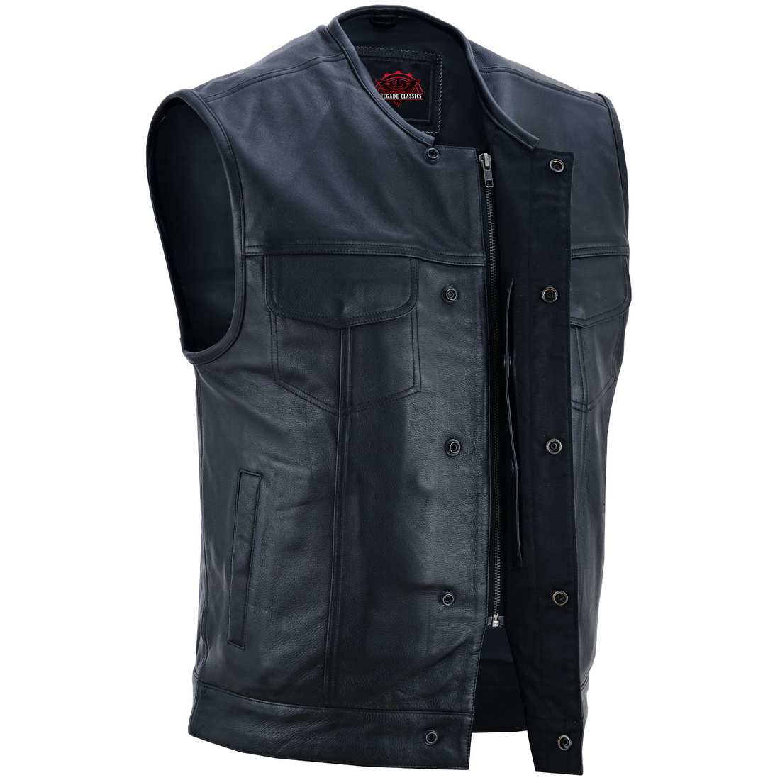 RC181A Concealed Snap Closure, Milled Cowhide, Without Collar & Hidde