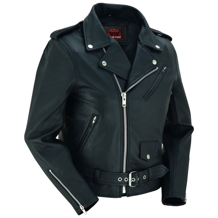 RC850 Women's Classic Plain Side Fitted M/C Style Jacket
