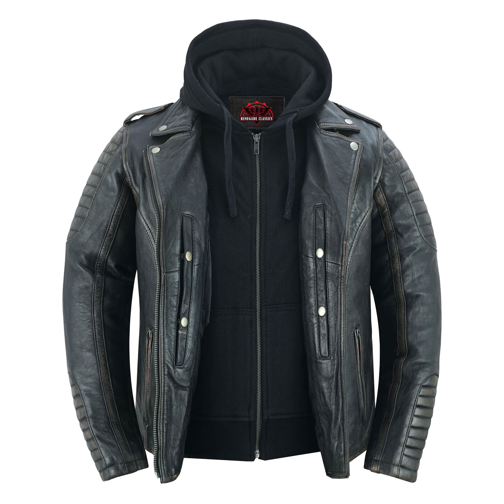 RC878 Women's Lightweight Drum Dyed Distressed Naked Lambskin M/C Jac