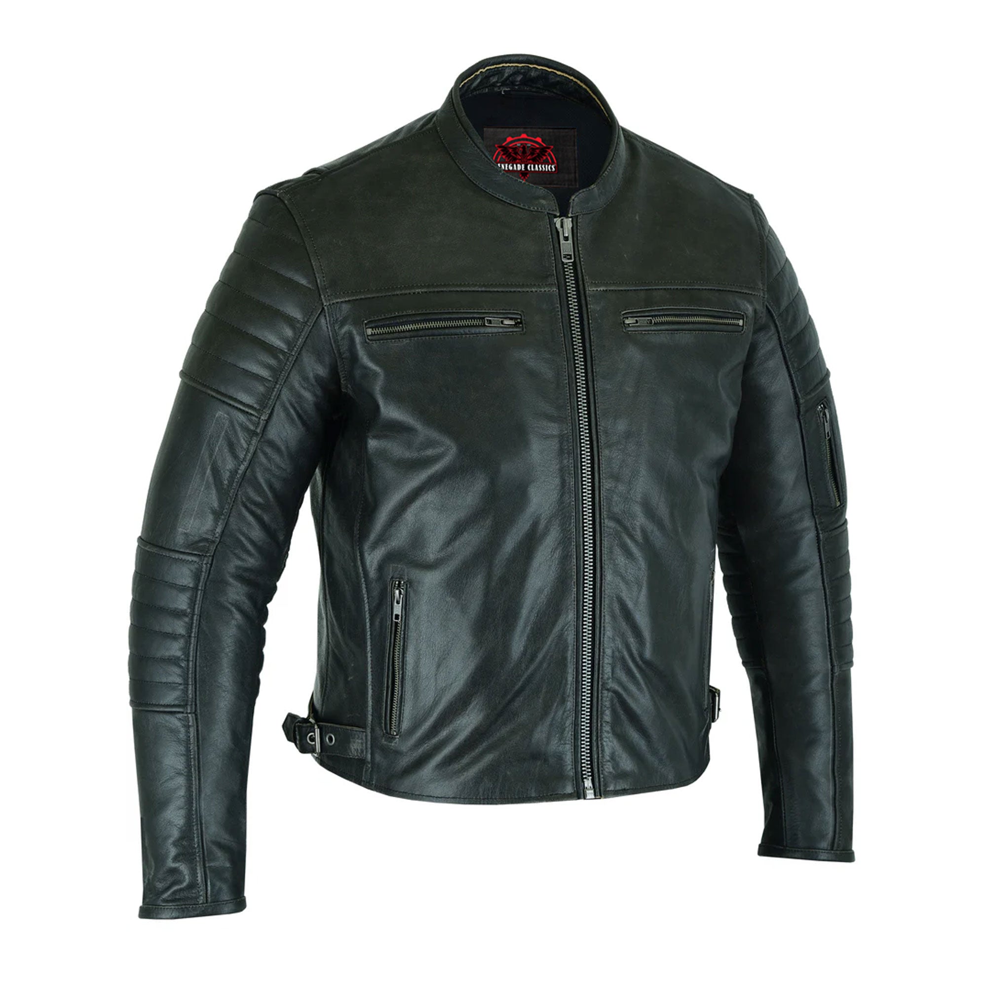 RC754 Men's Modern Crossover Scooter Jacket - Gun Metal Brown