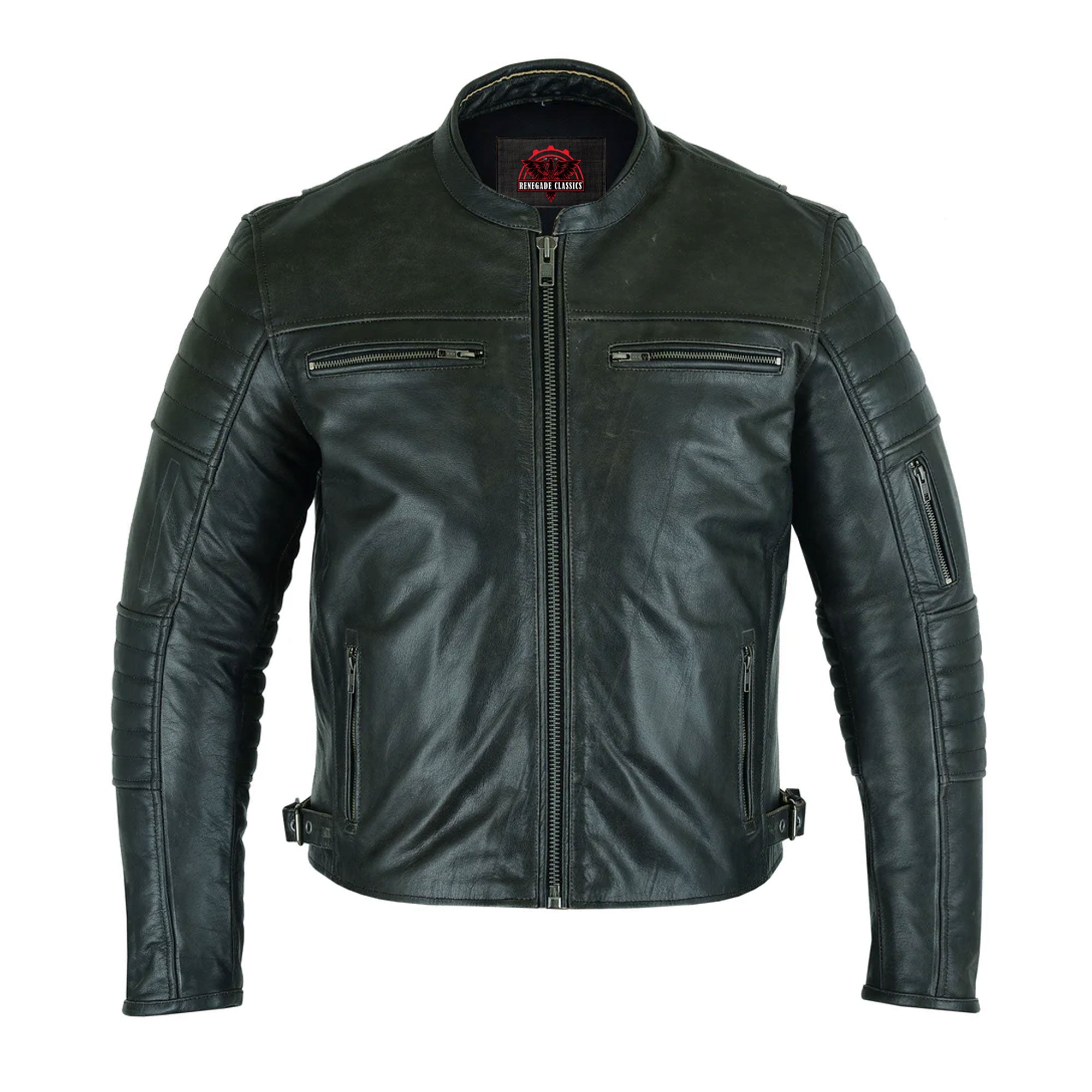 RC754 Men's Modern Crossover Scooter Jacket - Gun Metal Brown