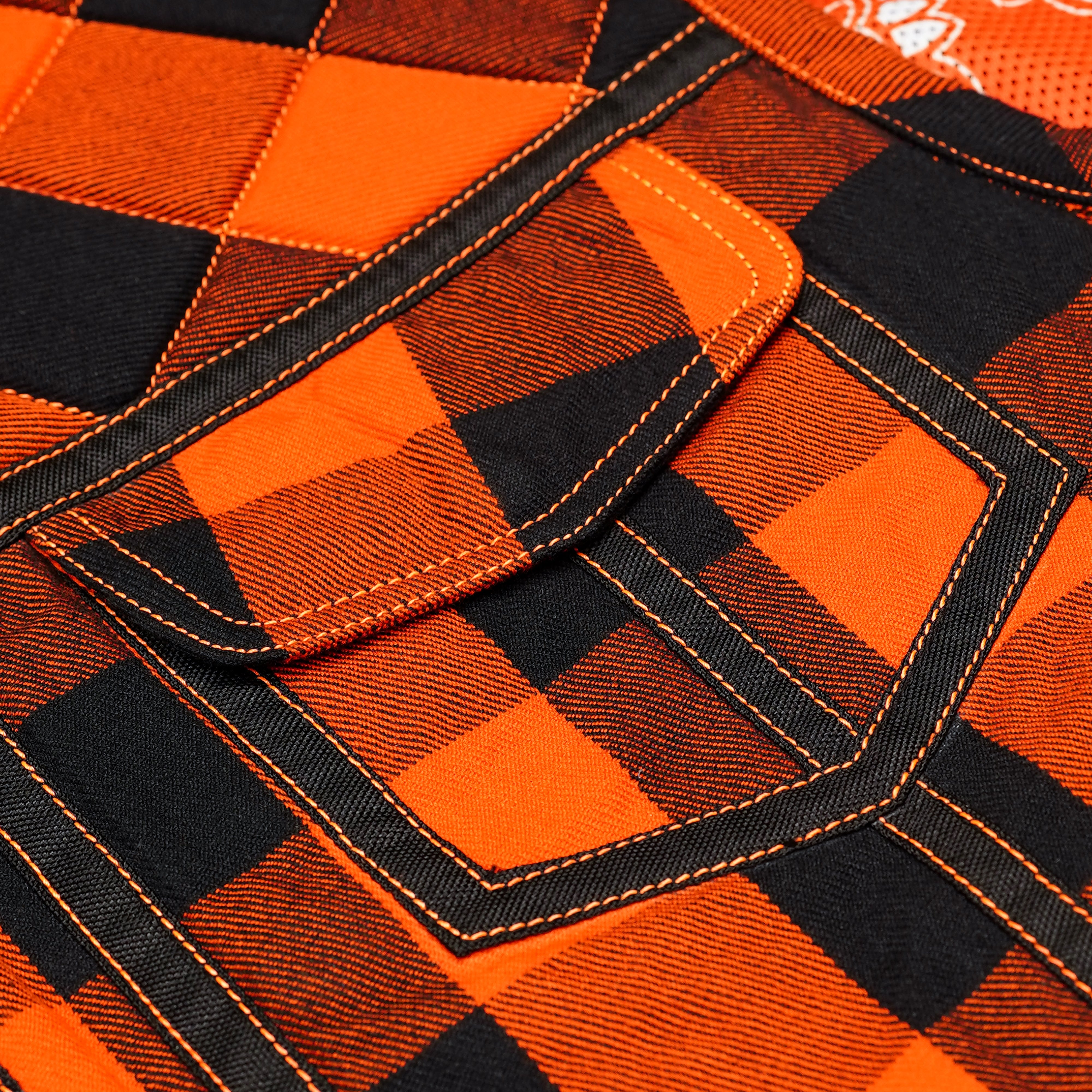 Fire Storm Black and Orange Flannel Textile Vest