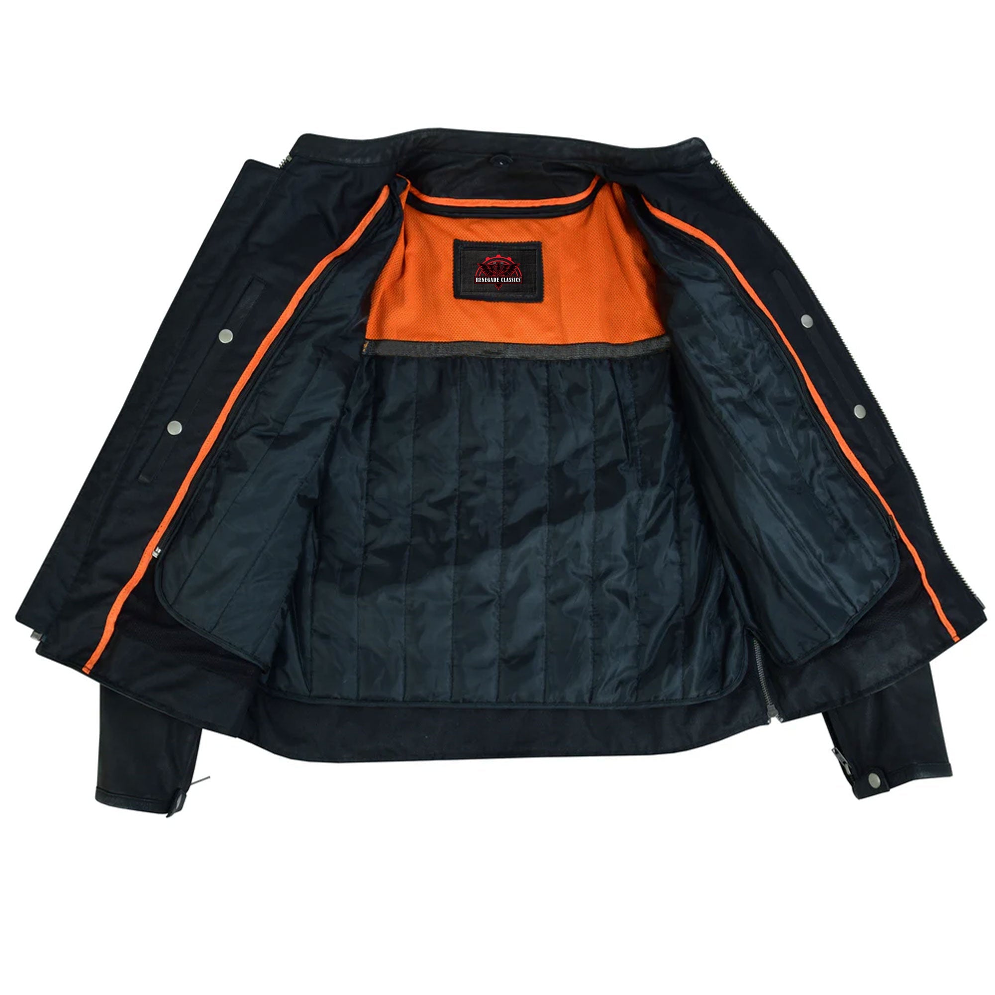 RC768 Men's Sporty Lightweight Leather Cross Over Jacket