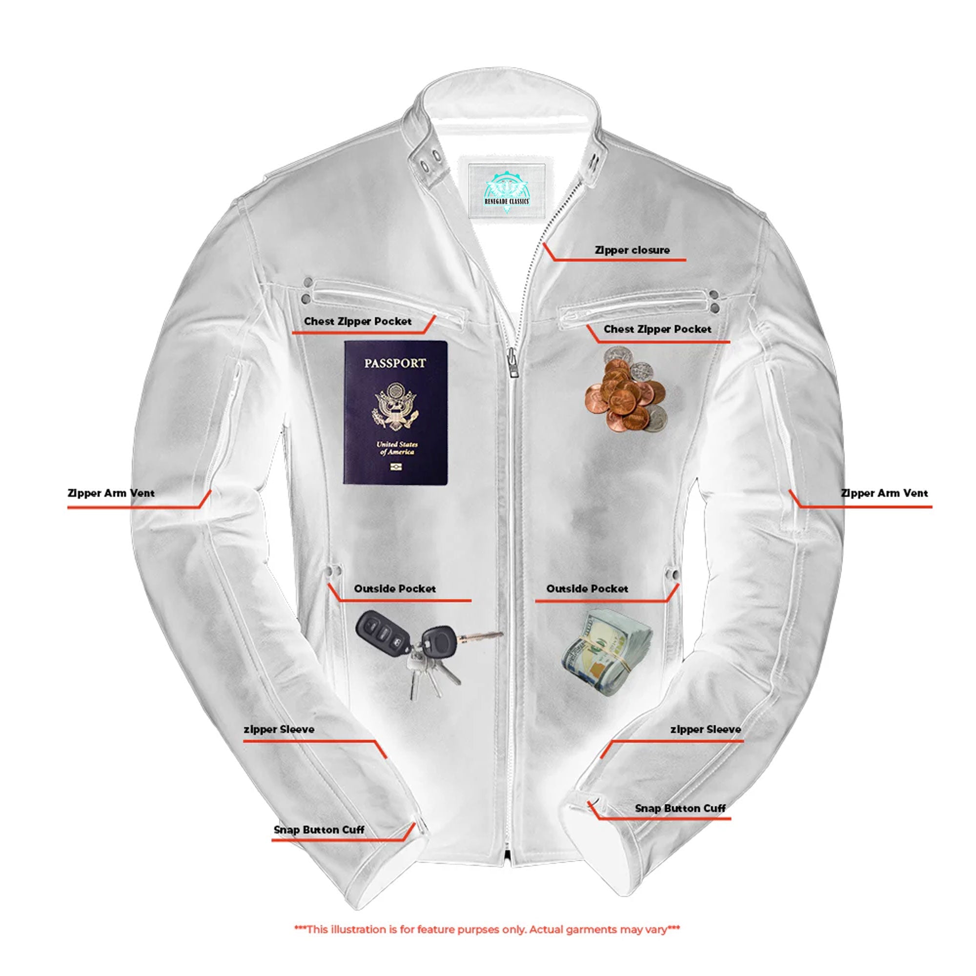 RC742 Men's Lightweight Drum Dyed Naked Lambskin Jacket