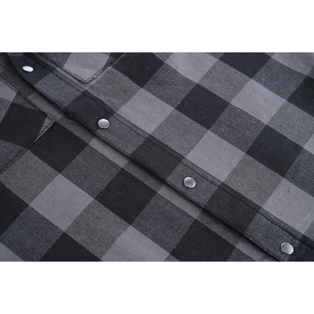 Men’s Gray Black Sleeveless Flannel LVAD Gear Flannel