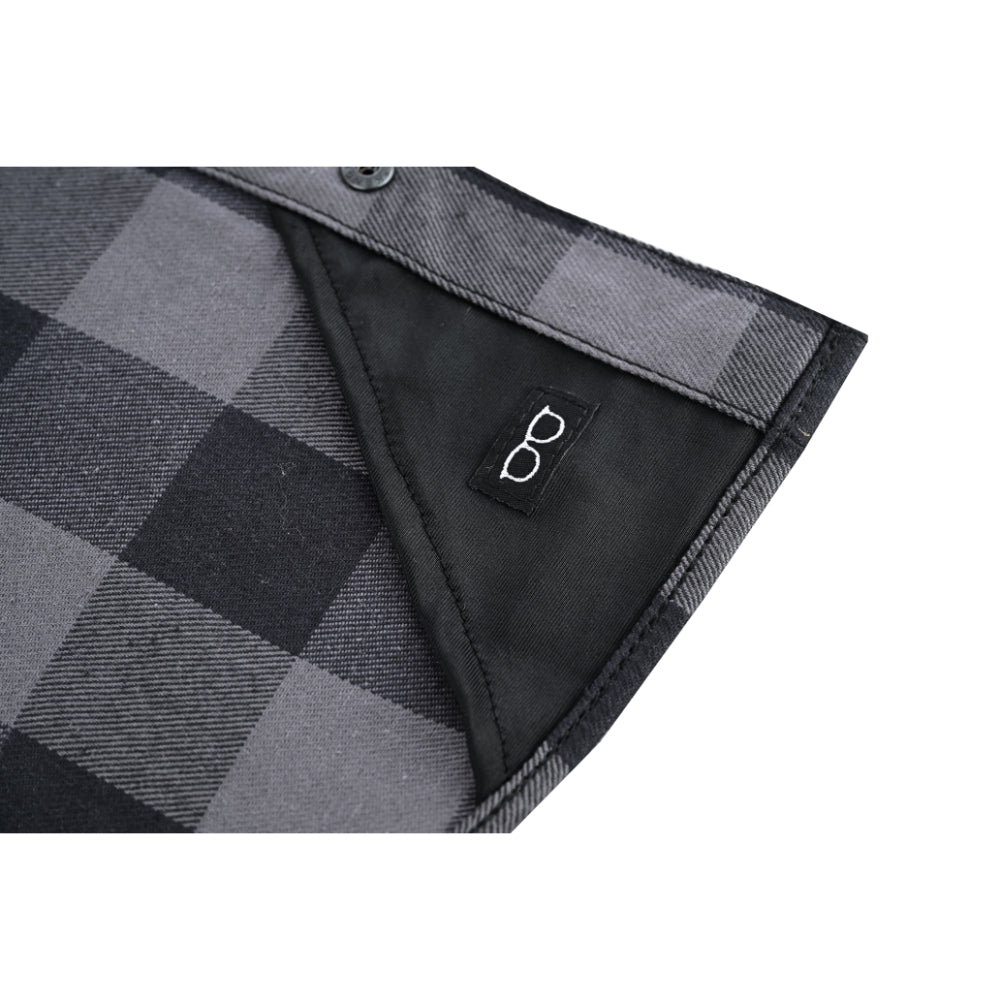 Men’s Gray Black Sleeveless Flannel LVAD Gear Flannel