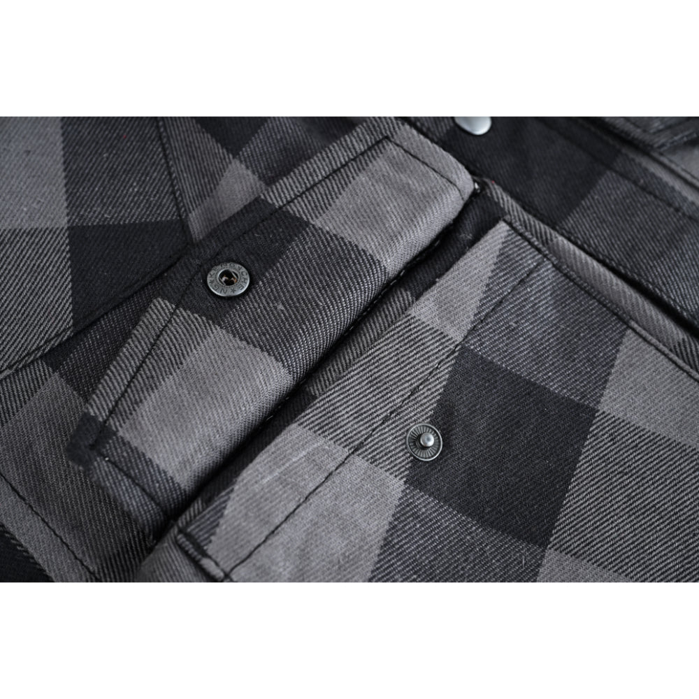 Men’s Gray Black Sleeveless Flannel LVAD Gear Flannel