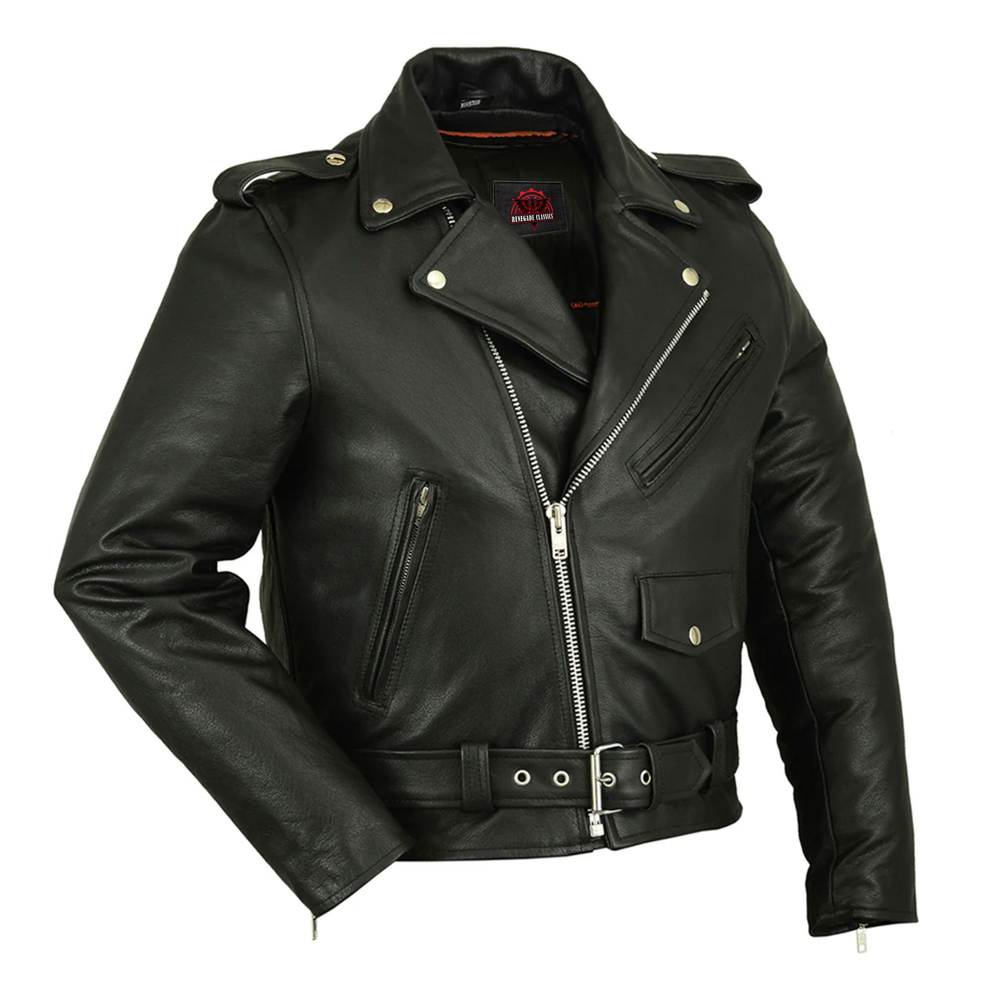 RC730 Men's Classic Plain Side Police Style M/C Jacket