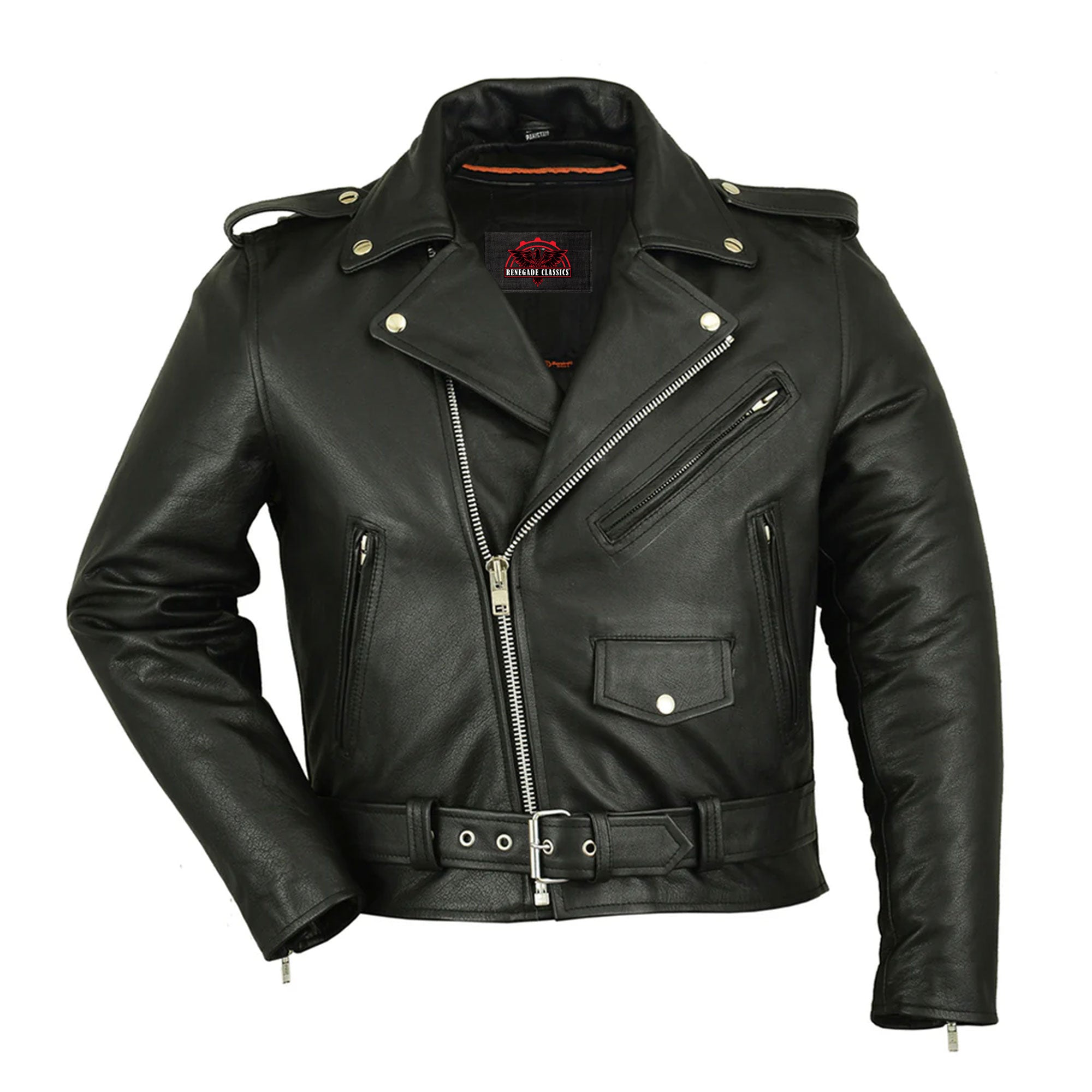 RC730 Men's Classic Plain Side Police Style M/C Jacket