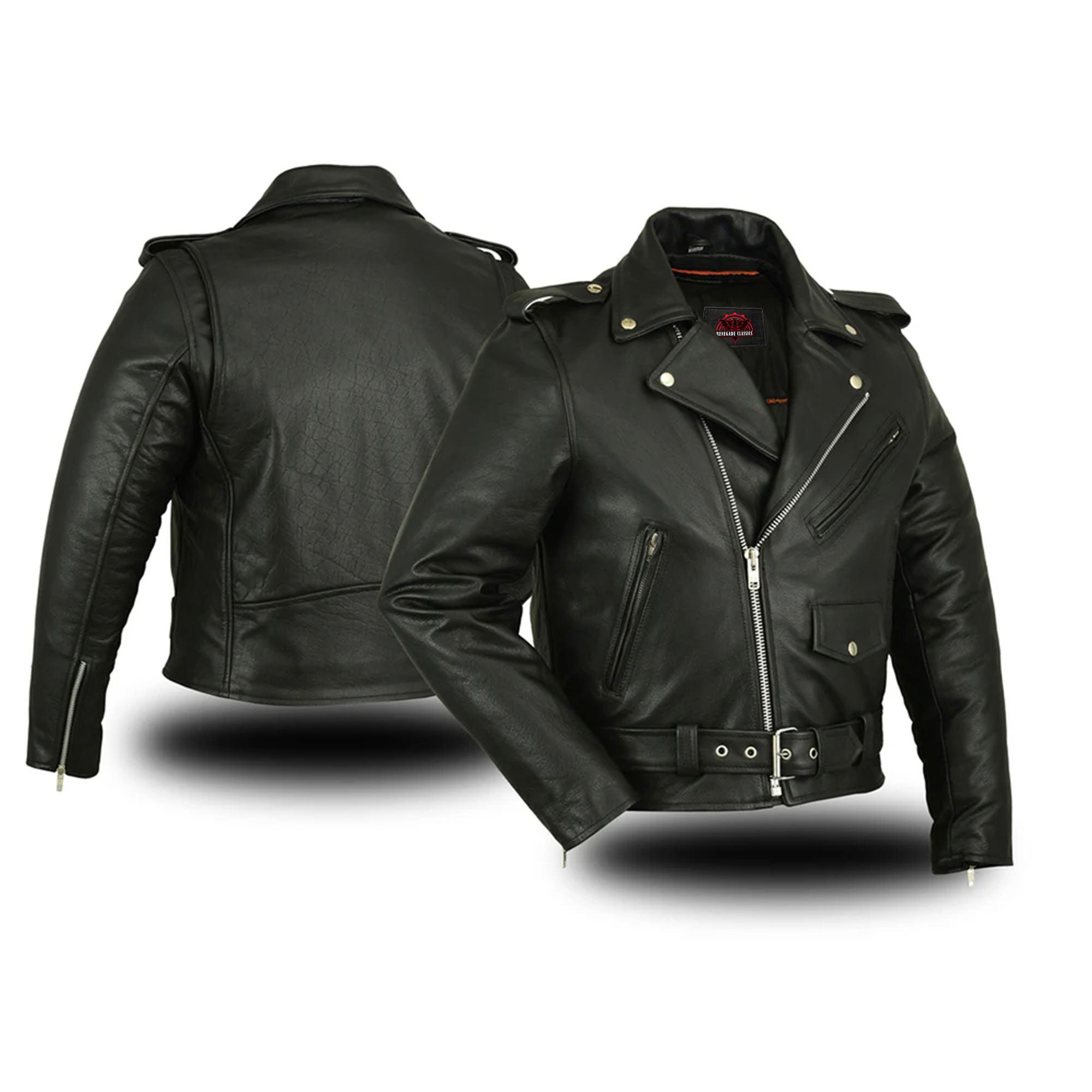 RC730 Men's Classic Plain Side Police Style M/C Jacket