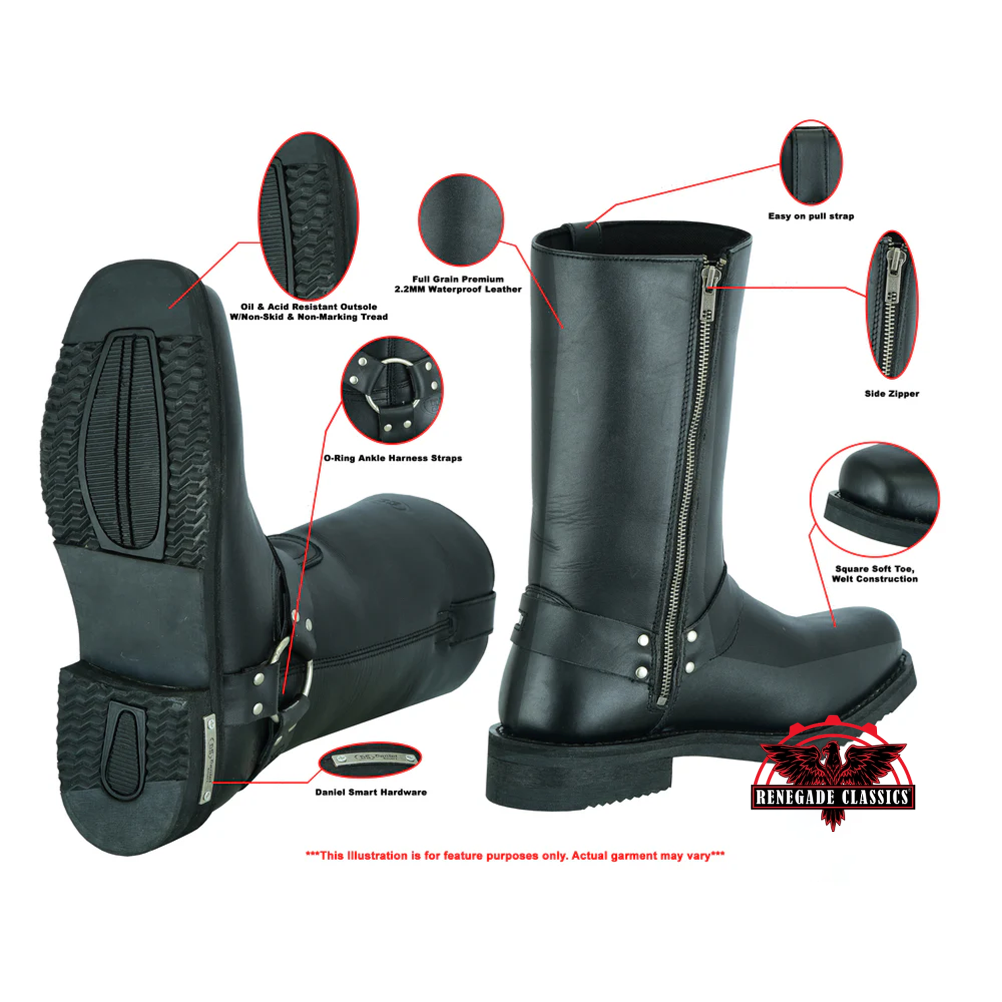 RC9739 Men's Waterproof Harness Boots