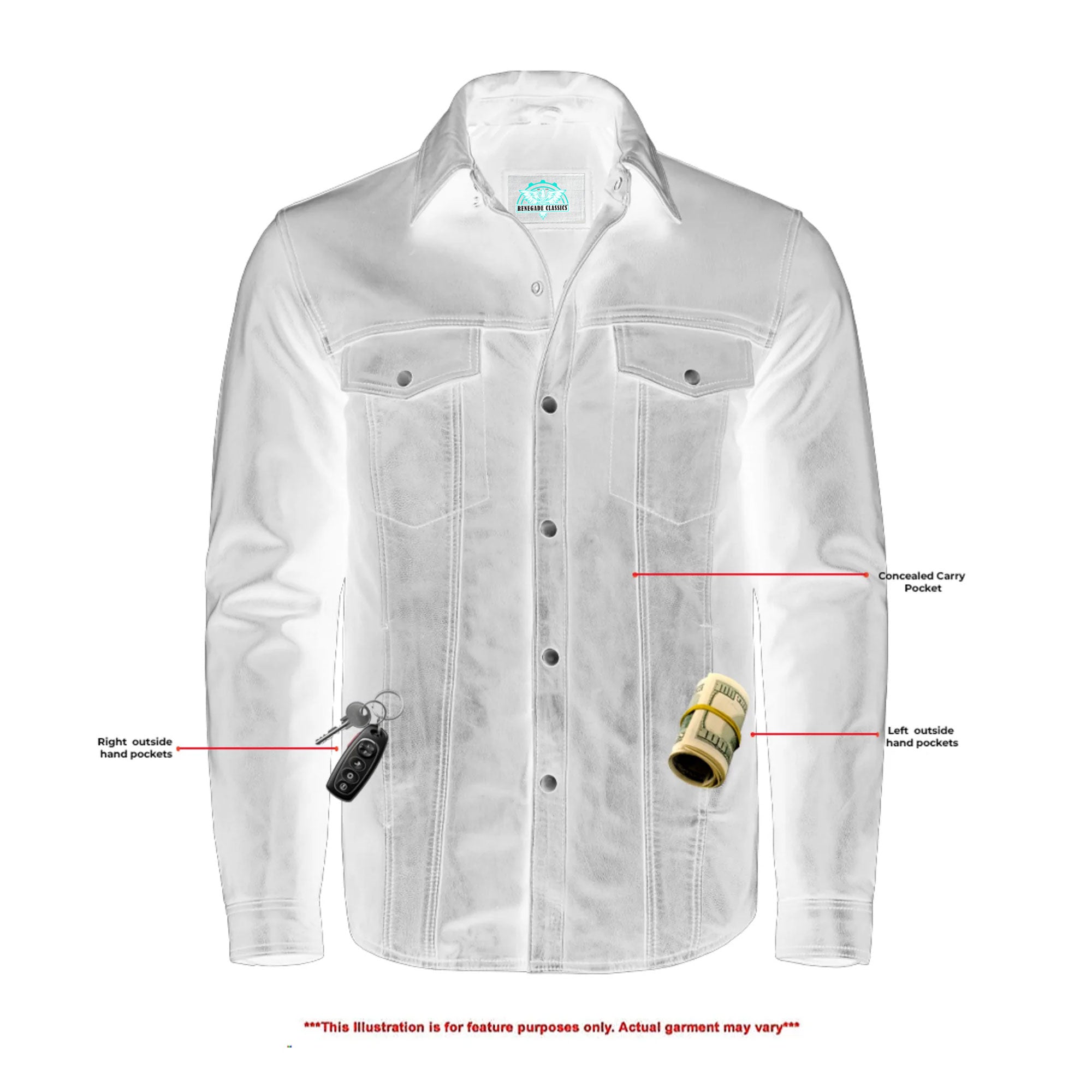 RC770 Men's Premium Lightweight Leather Shirt