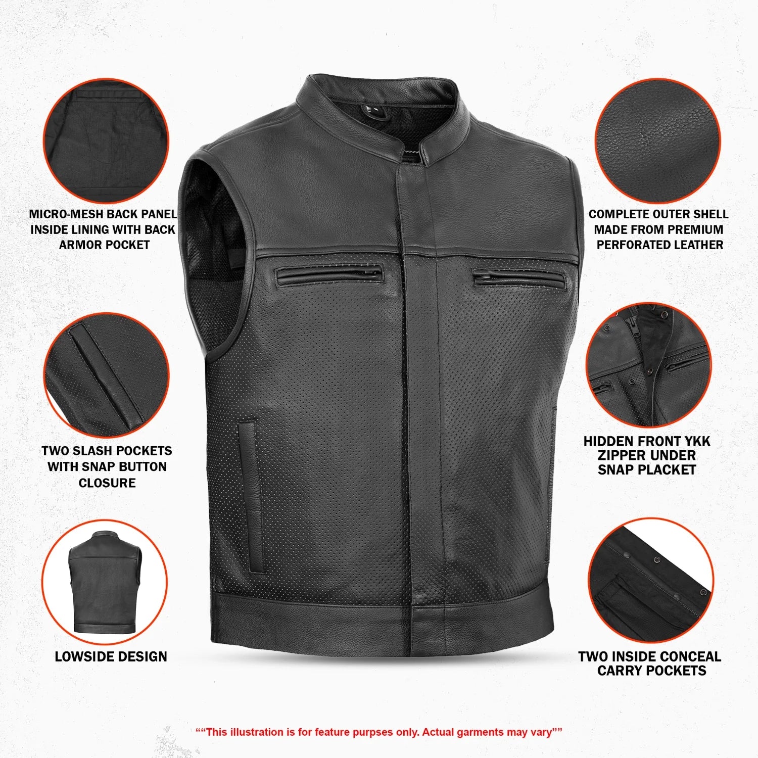 Mile Maker – Men’s Leather Motorcycle Vest