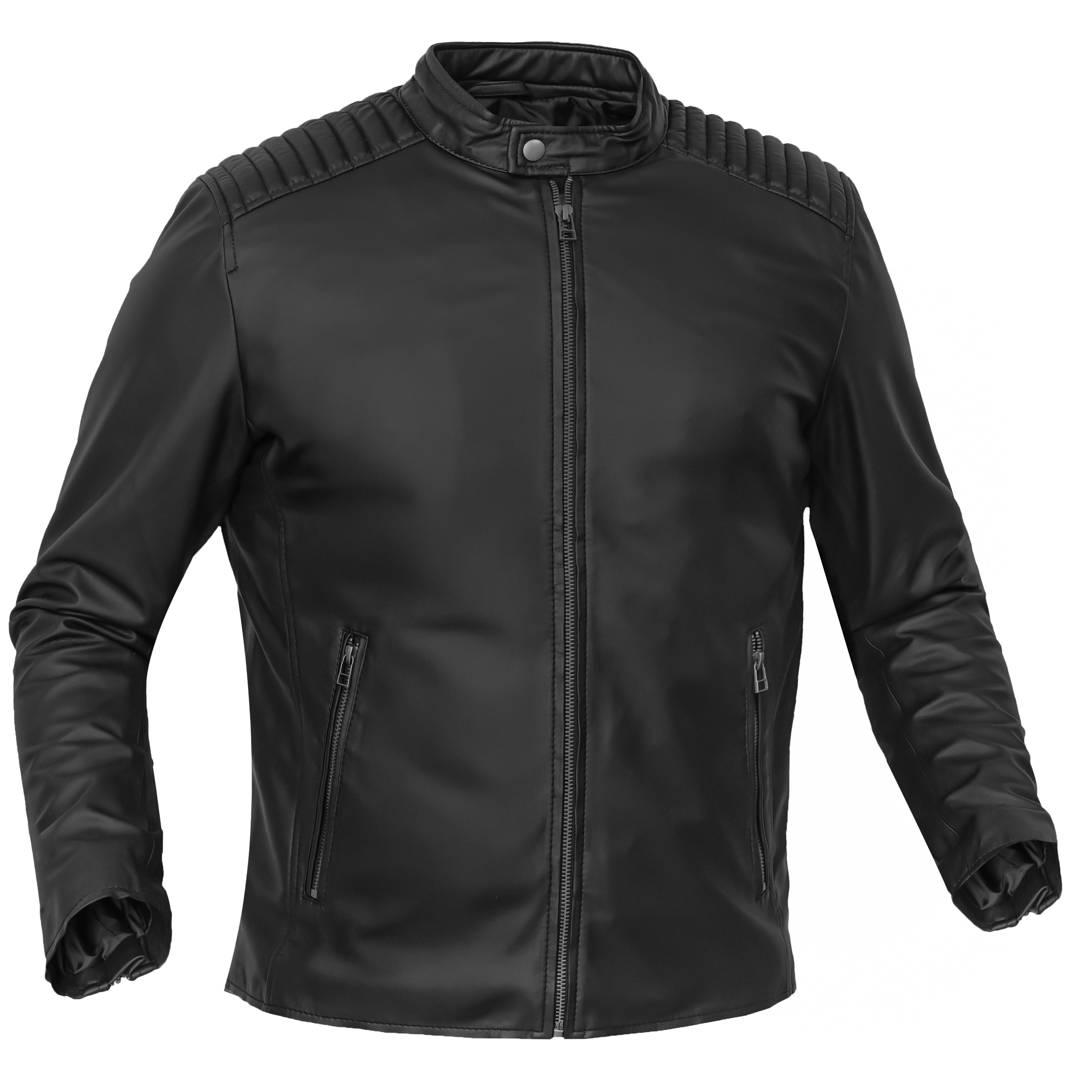 Nyrox – Mens Faux Leather Motorcycle Jacket