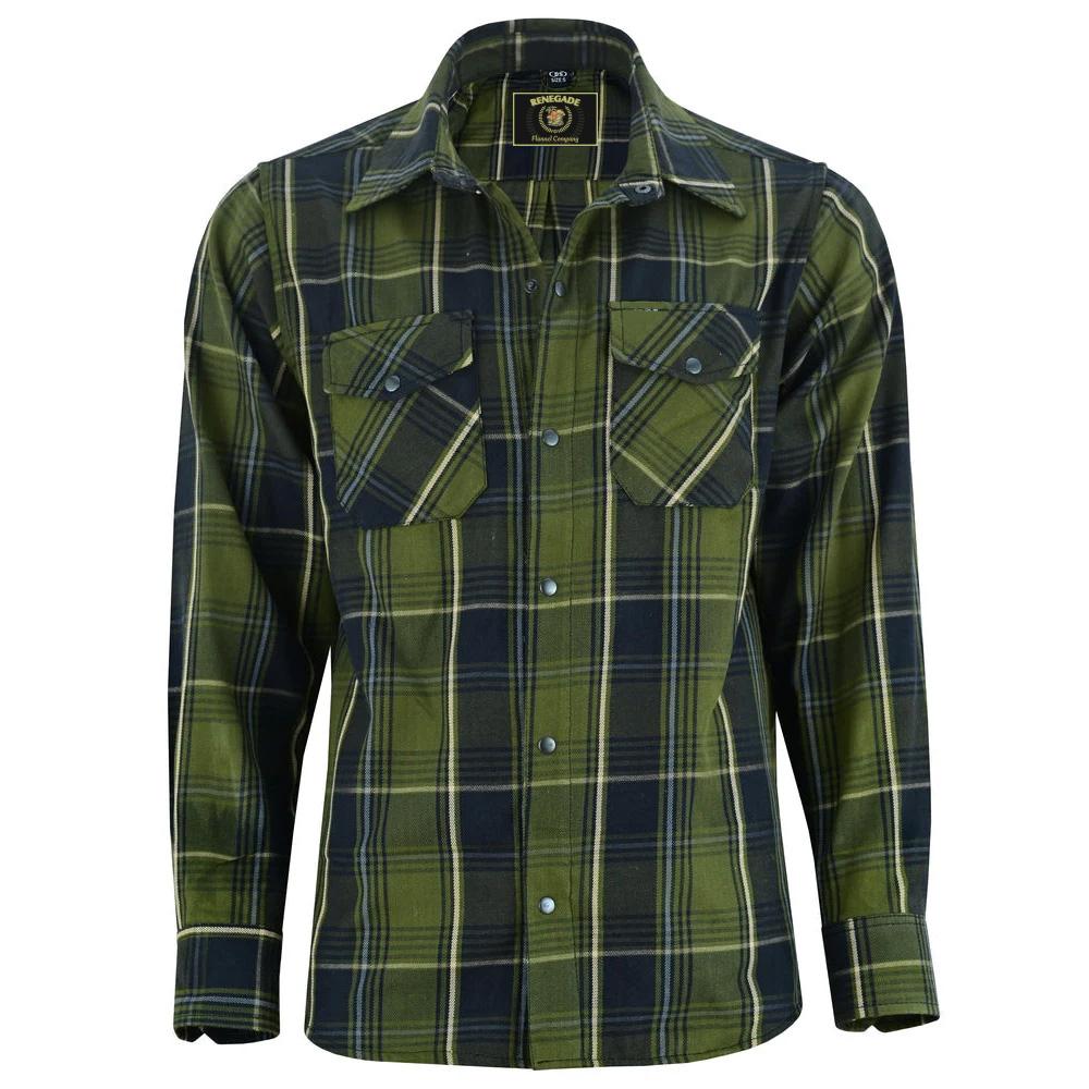 Men's Green Flannel Shirt LVAD Gear Flannel