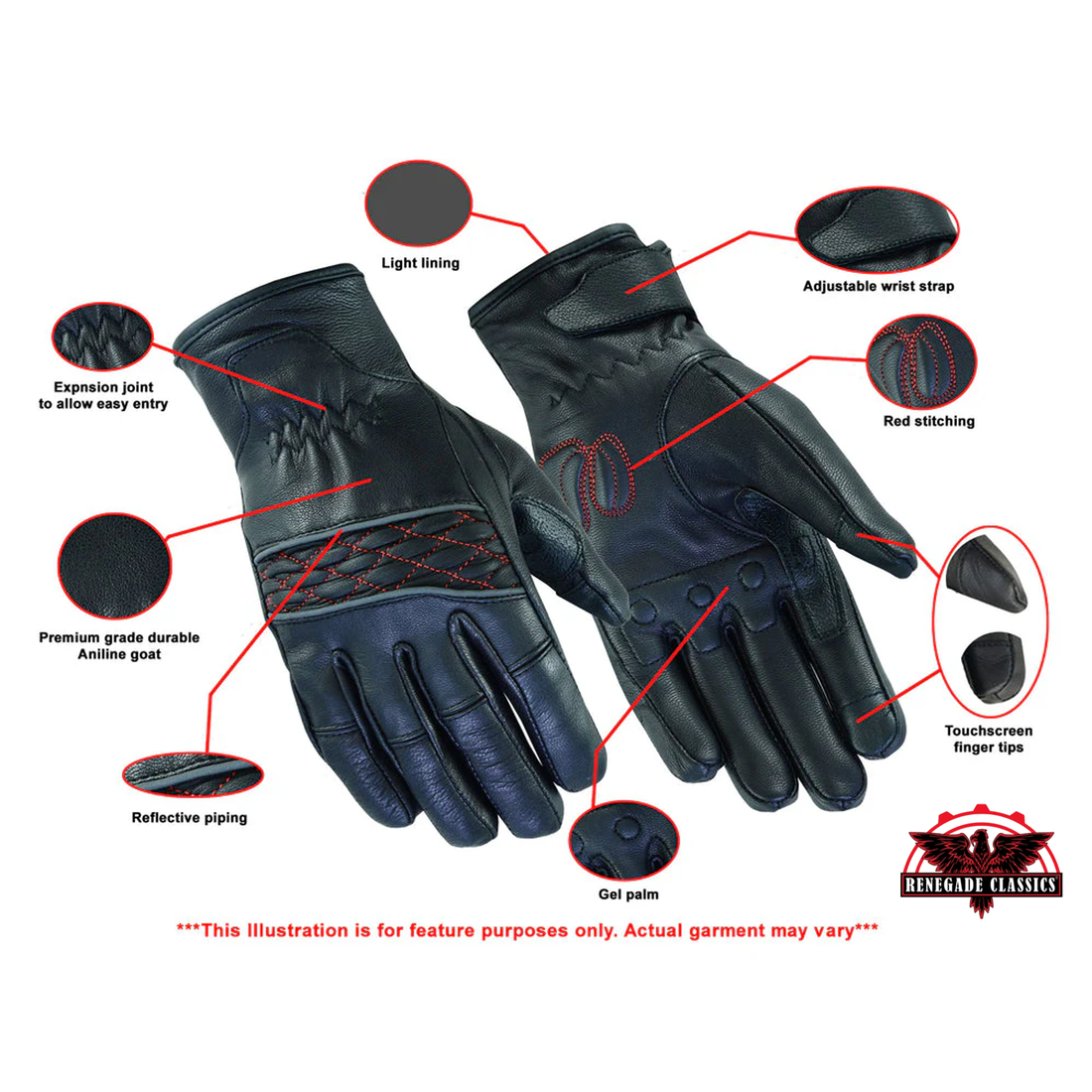 RC2426 Women's Cruiser Glove (Black / Red)