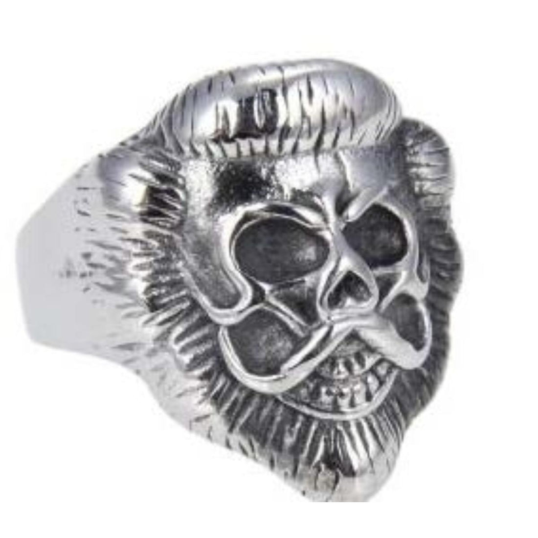 R143 Stainless Steel Lion Face Skull Biker Ring