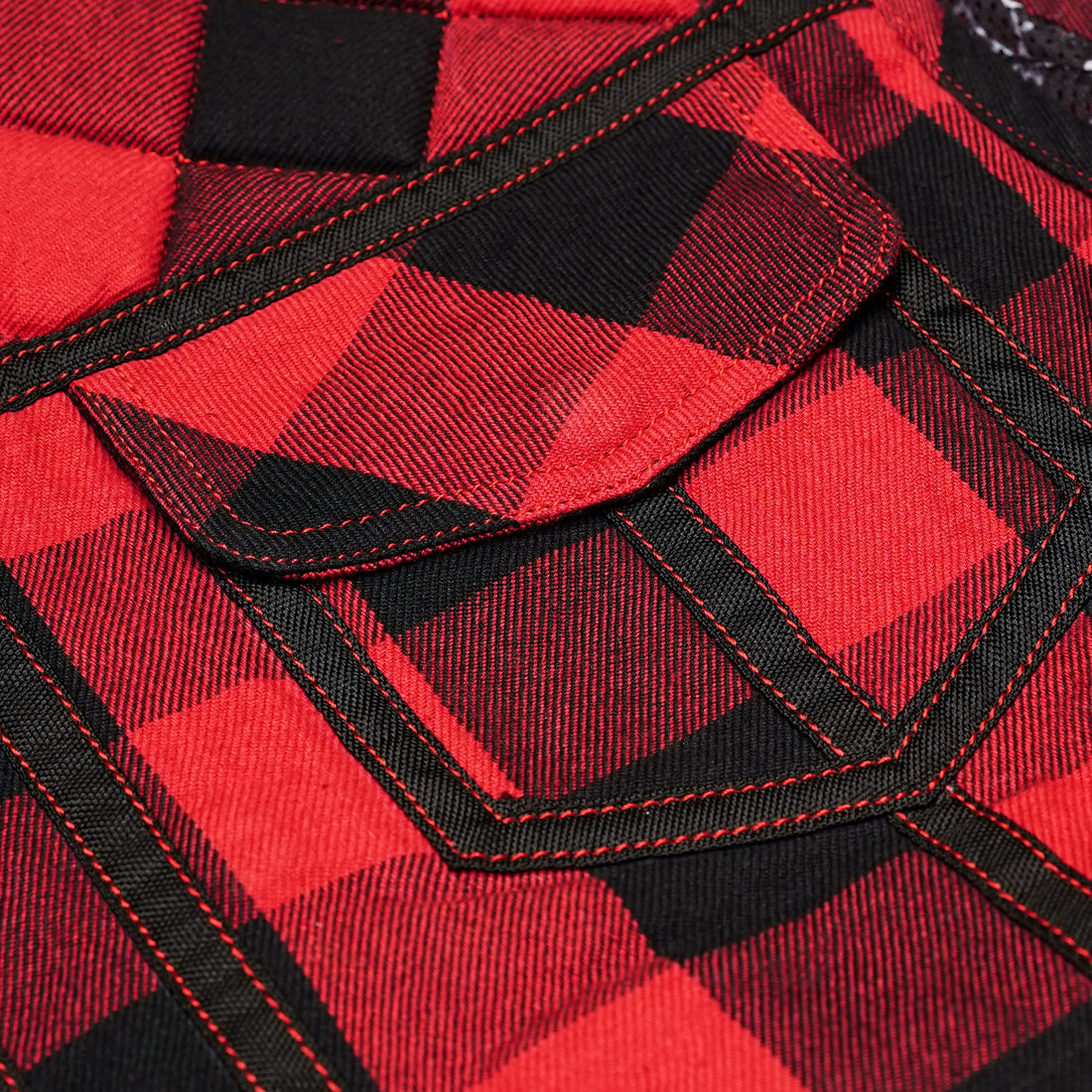 Red Blaze Black and Red Flannel Textile Vest