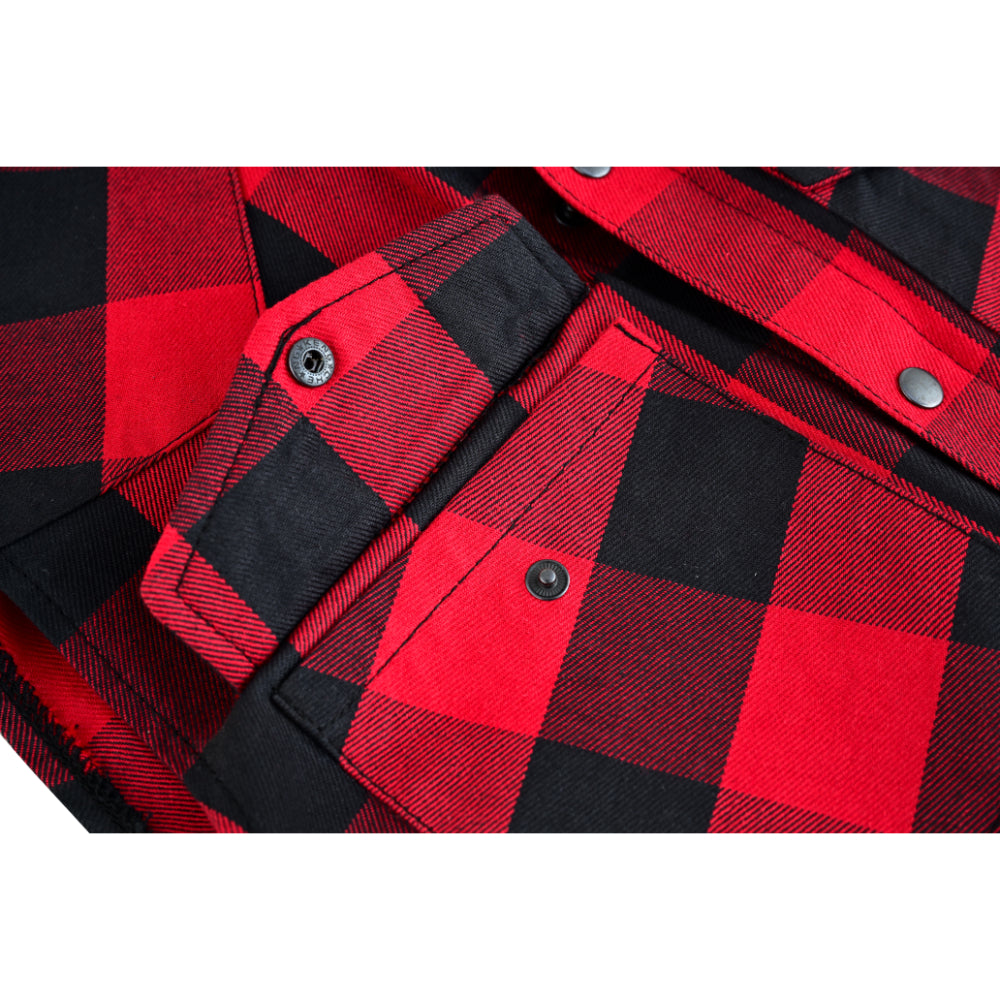 Men’s Red and Black Sleeveless Flannel LVAD Gear Flannel