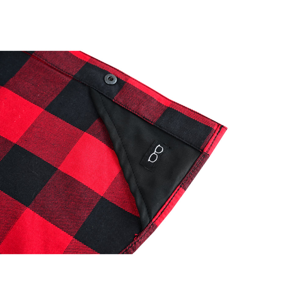 Men’s Red and Black Sleeveless Flannel LVAD Gear Flannel