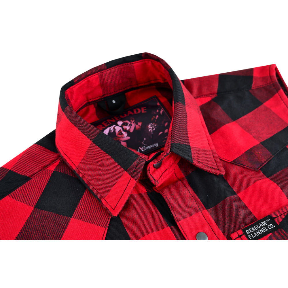 Men’s Red and Black Sleeveless Flannel LVAD Gear Flannel