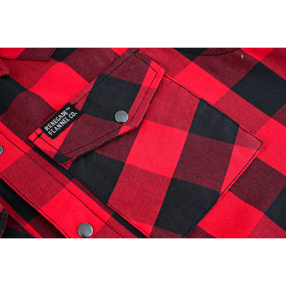 Men’s Red and Black Sleeveless Flannel LVAD Gear Flannel