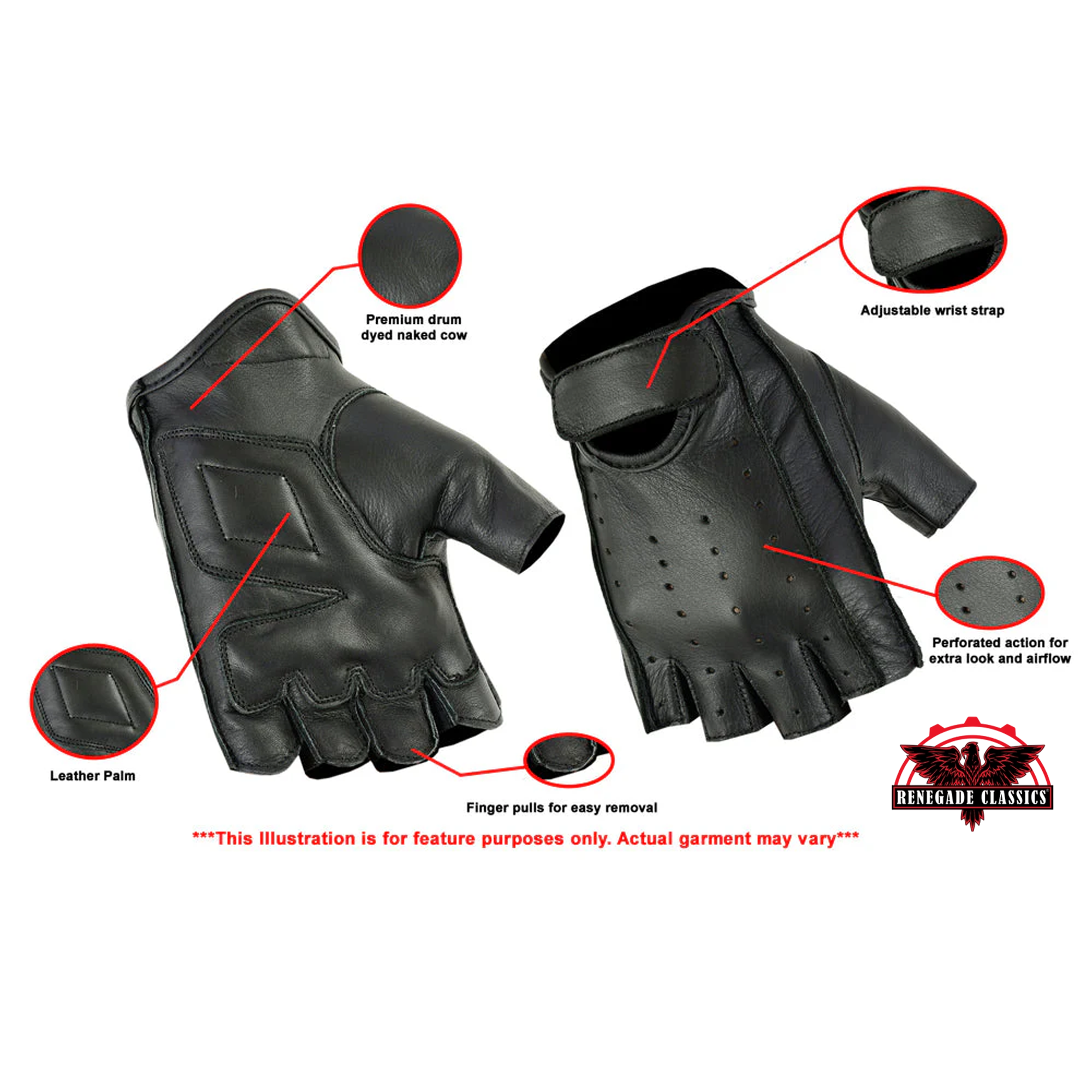 RC64 Premium Fingerless Cruiser Glove