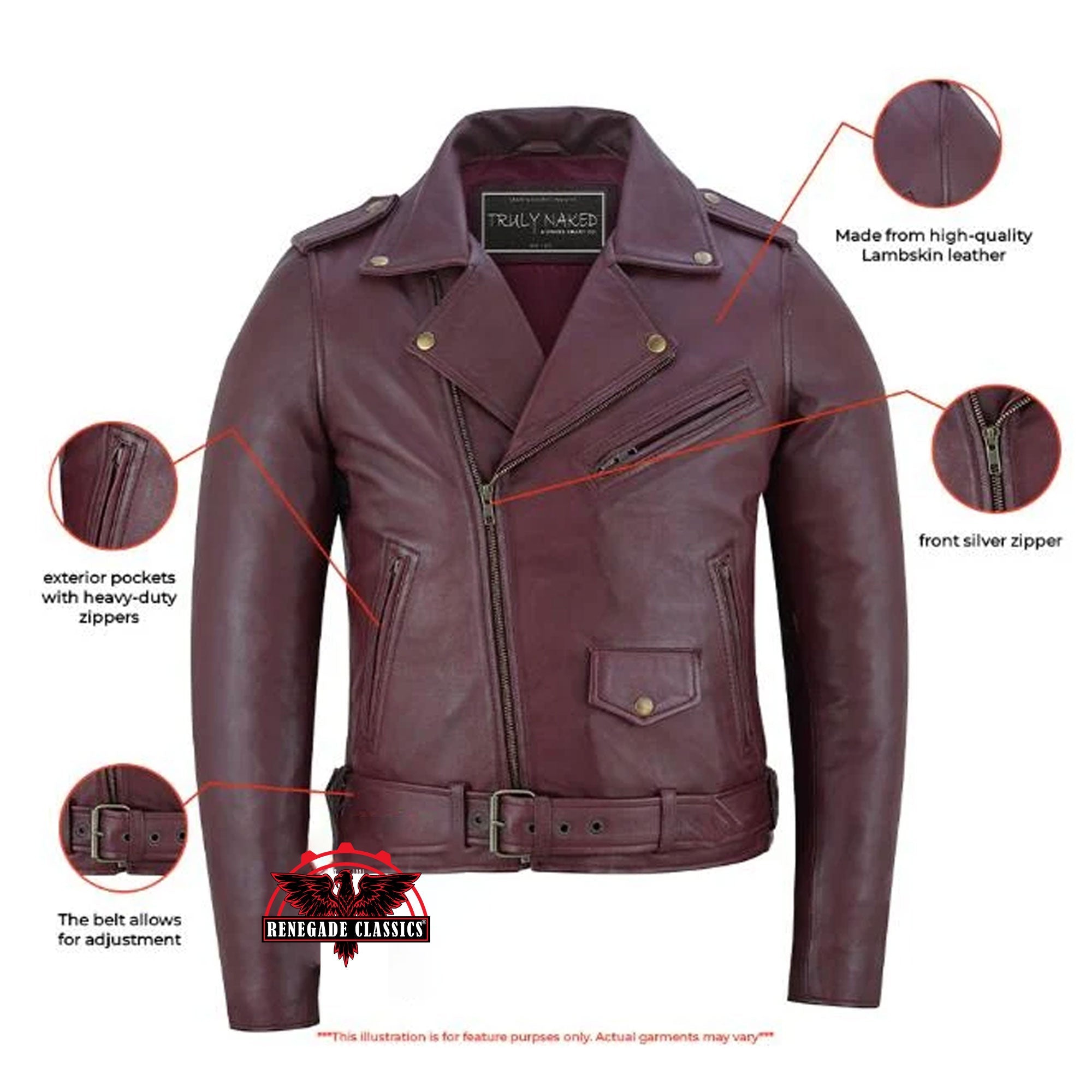 Rose Glow Women's Oxblood Fashion Leather Jacket