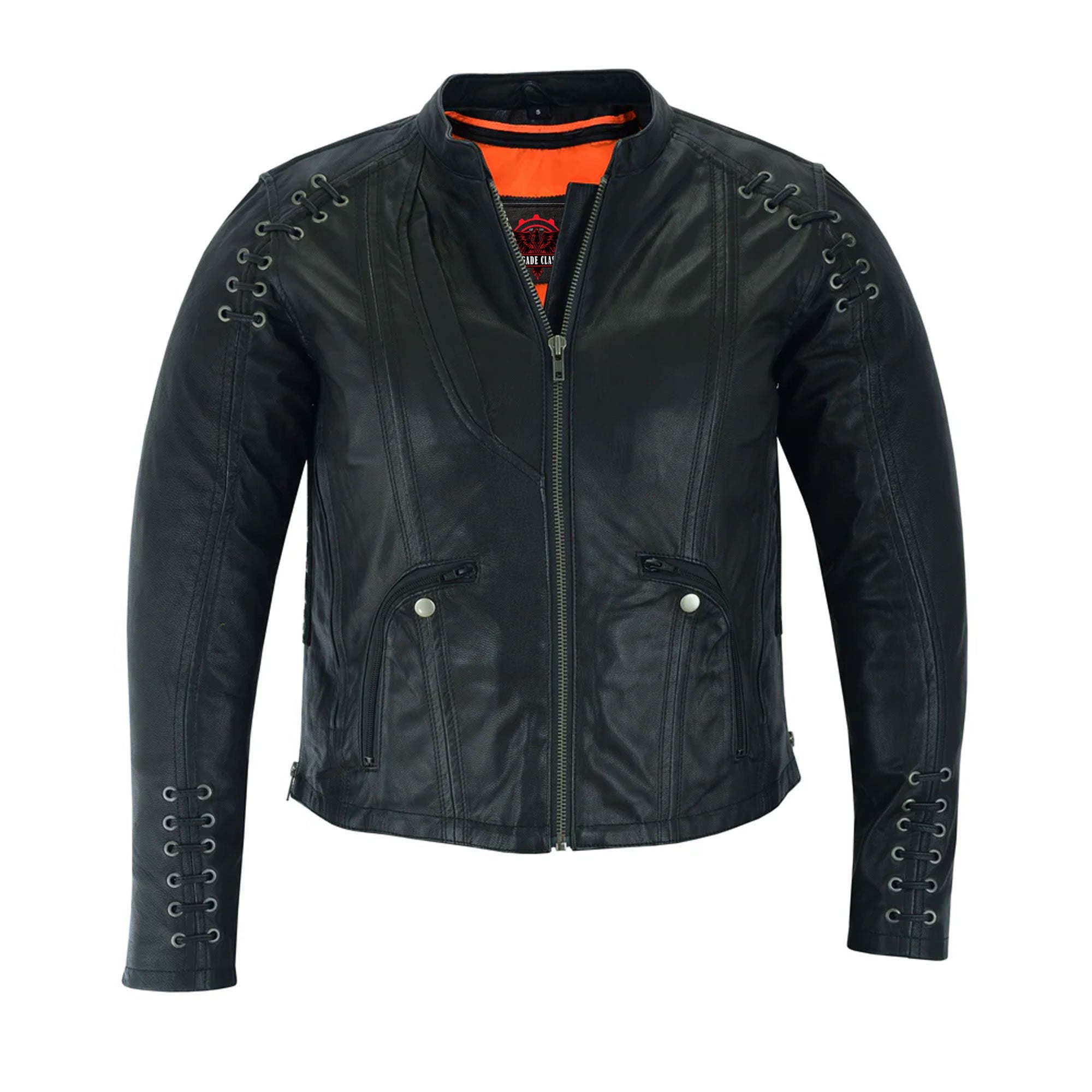 RC885 Women's Stylish Jacket with Grommet and Lacing Accents