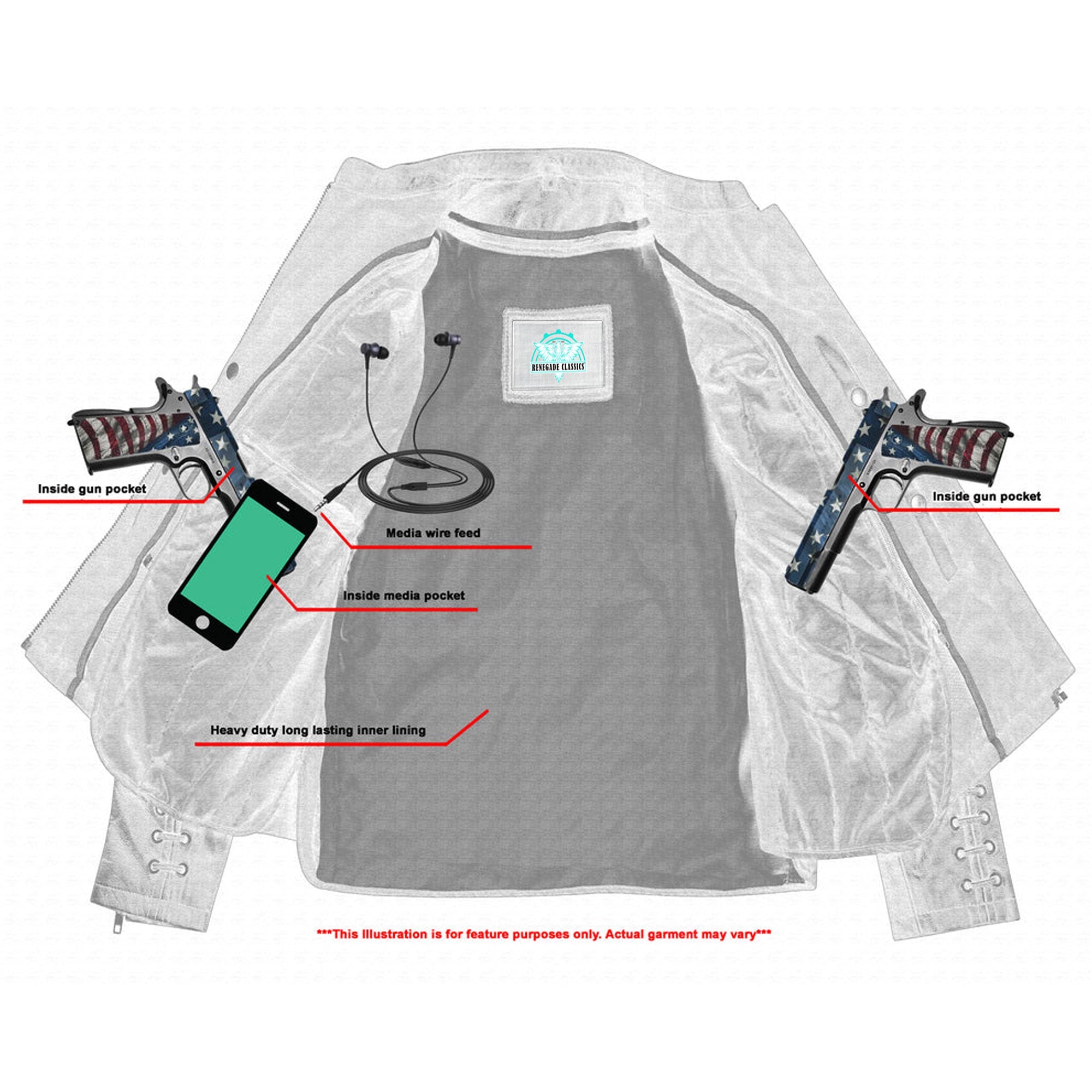 RC885 Women's Stylish Jacket with Grommet and Lacing Accents