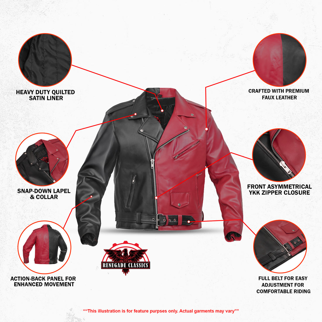 Ruinborn – Men’s Faux Leather Motorcycle Jacket