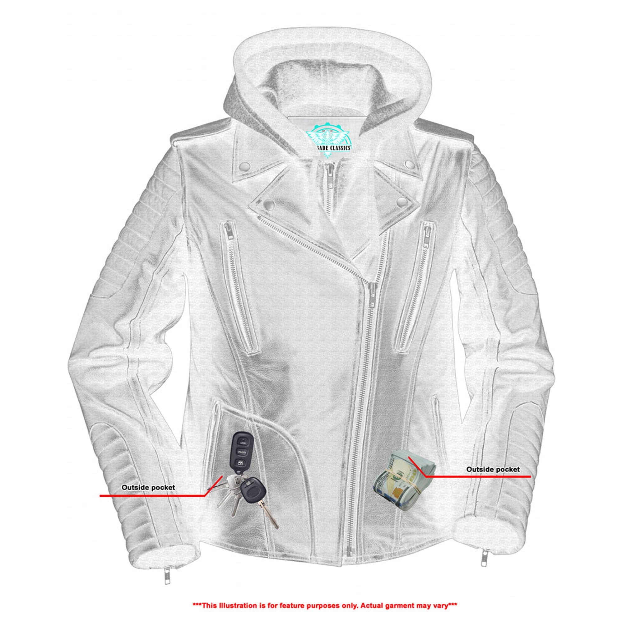 RC877 Women's M/C Jacket with Rub-Off Finish