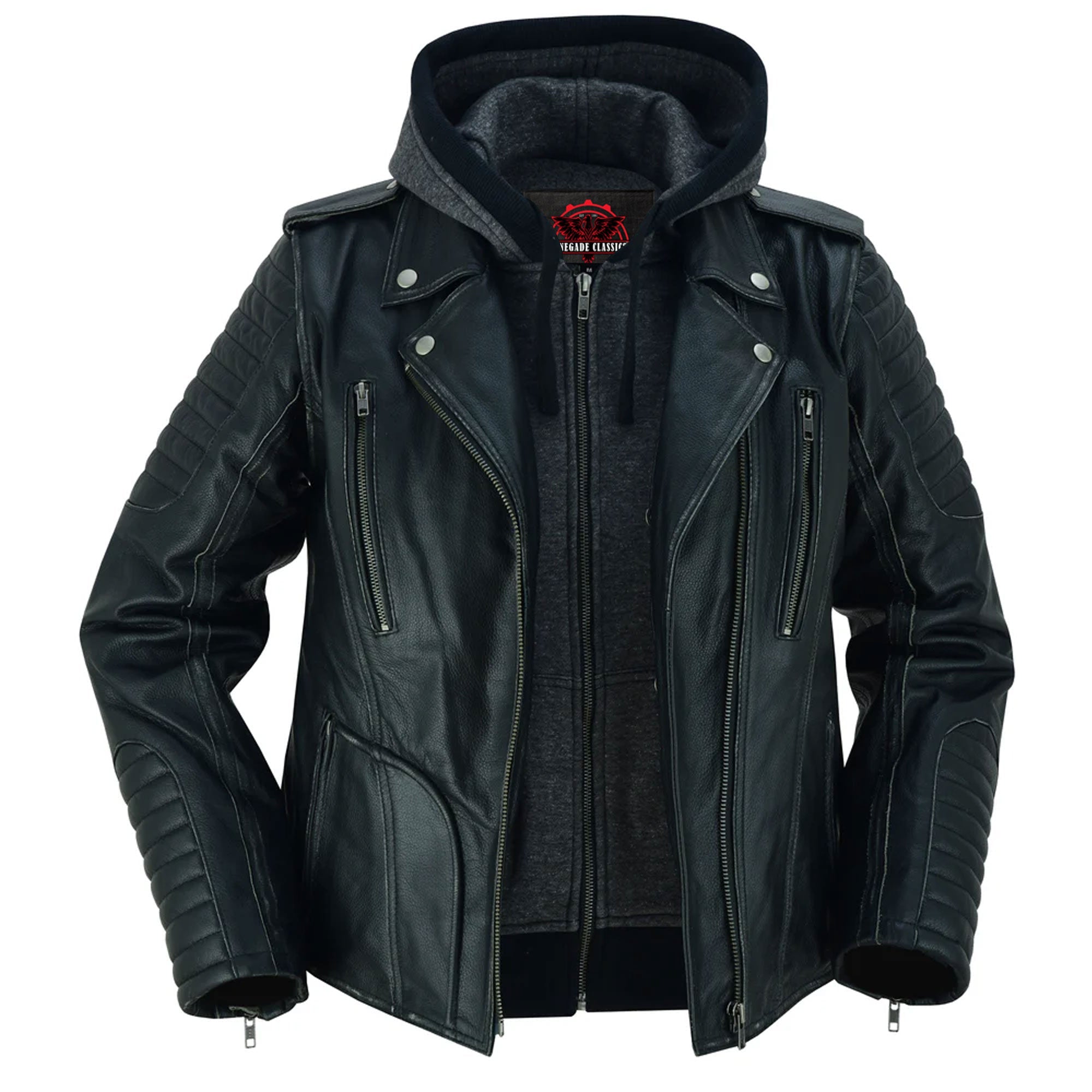 RC877 Women's M/C Jacket with Rub-Off Finish