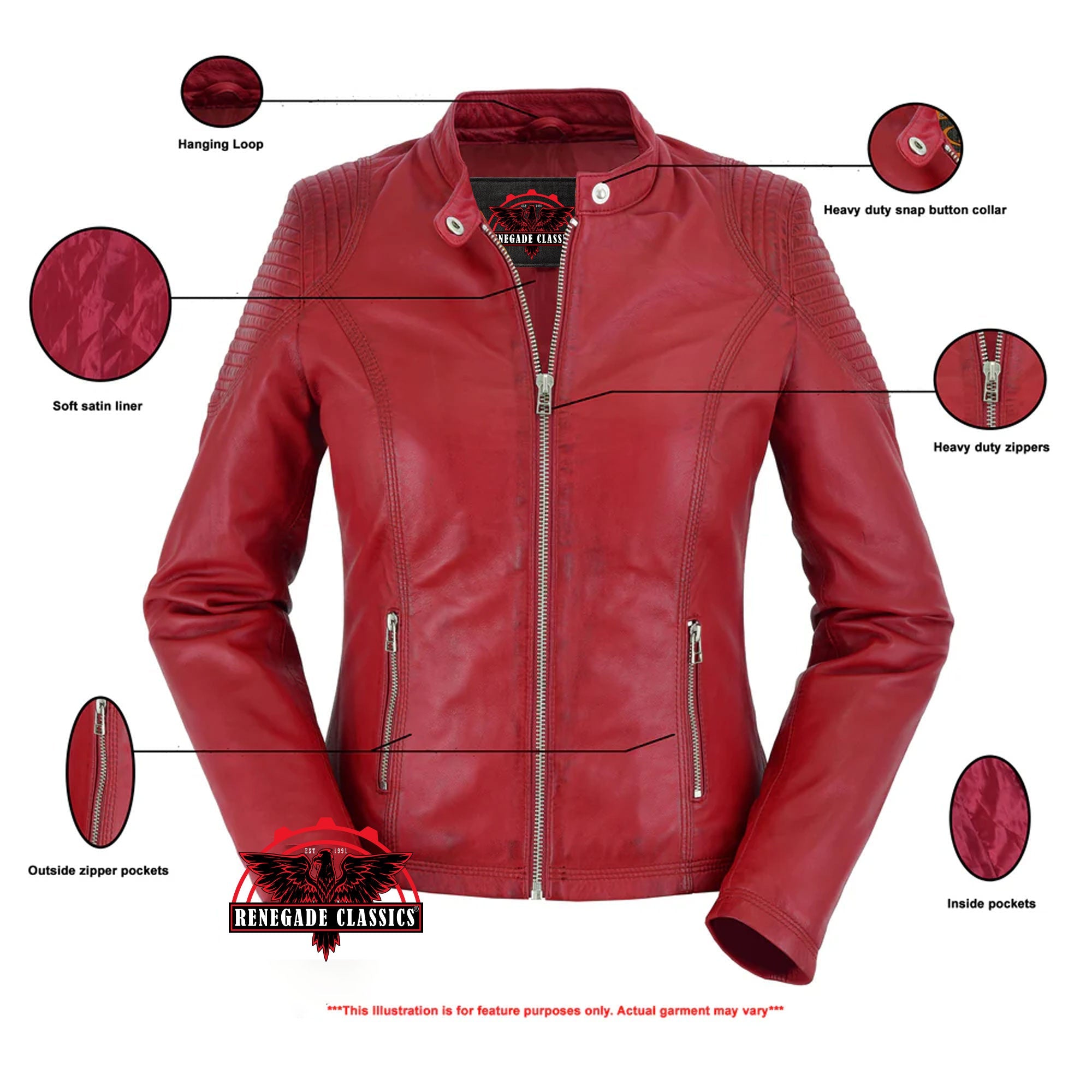 RC5501 Cabernet - Women's Fashion Leather Jacket