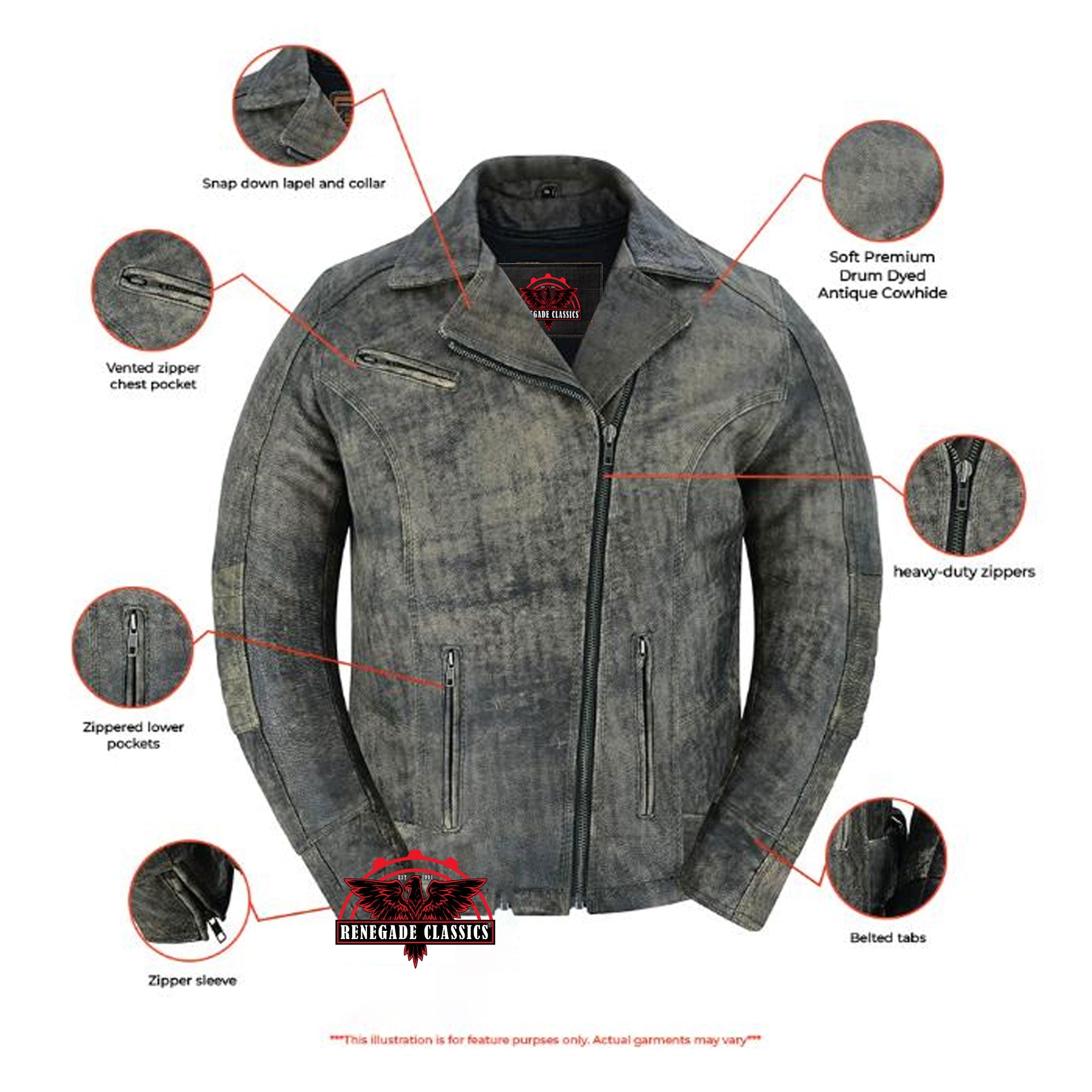 RC836 Women's Updated Stylish Antique Brown M/C Jacket