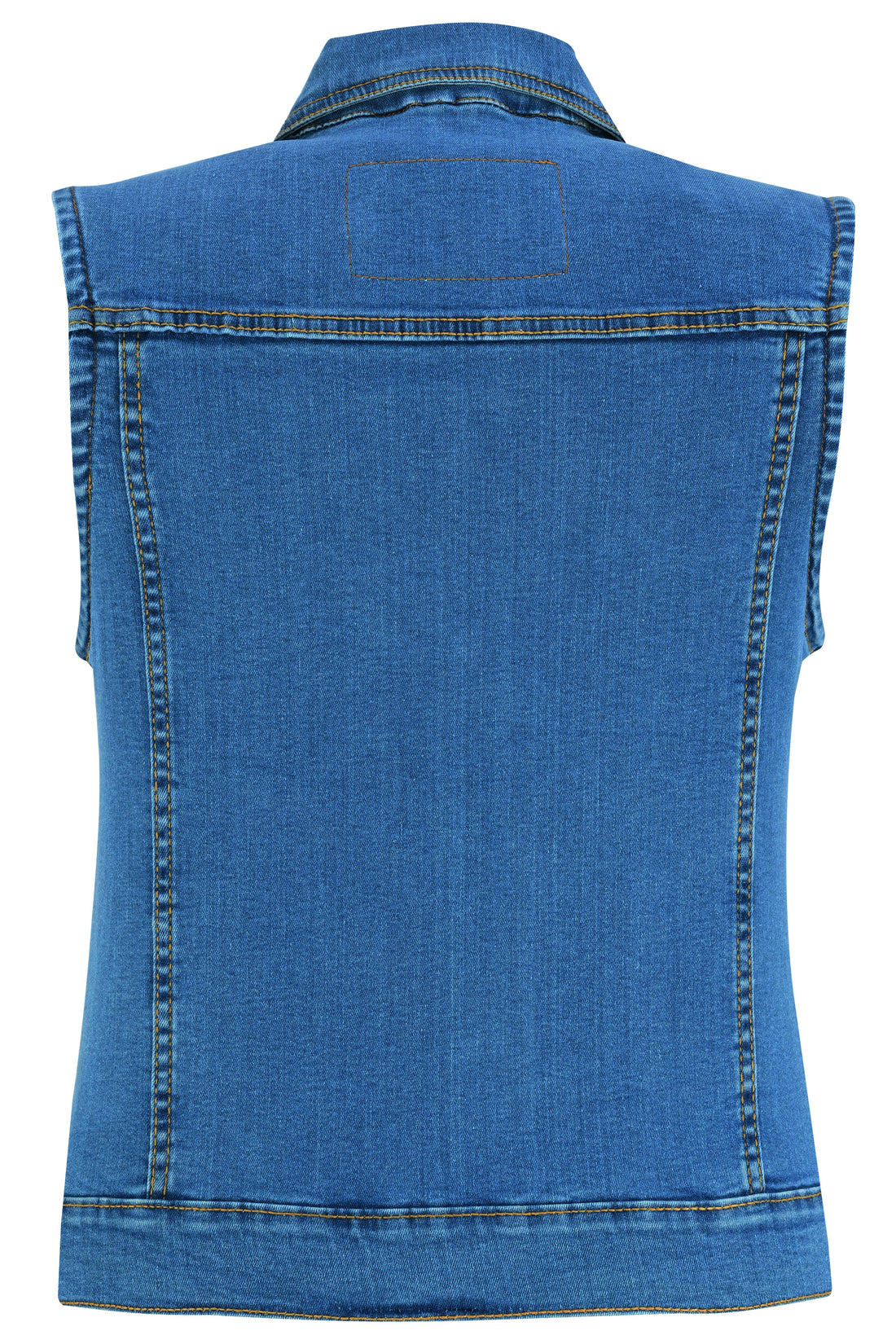 RM943  Women's Blue Denim Snap Front Vest