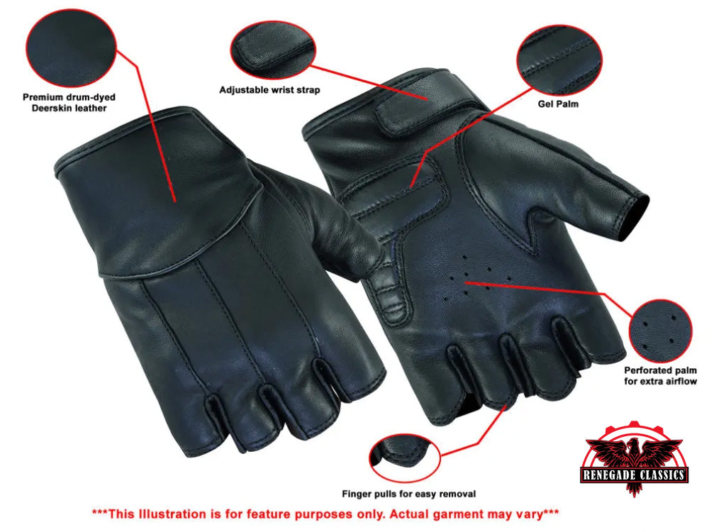 RC3 Women's Tough Deer Skin Fingerless Glove