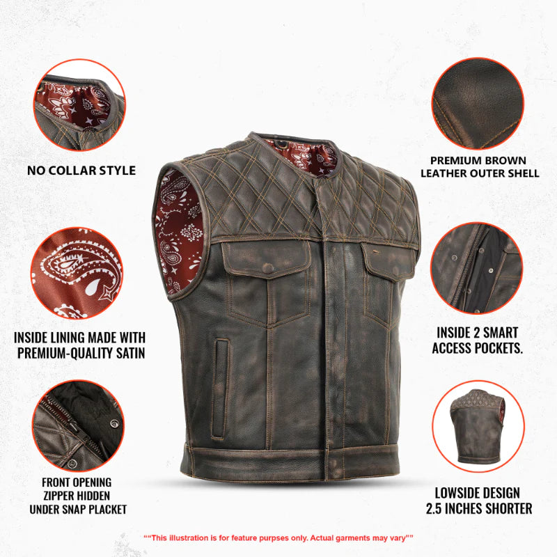Harley Knight - Summer Spark Lowside Men's Leather Vest