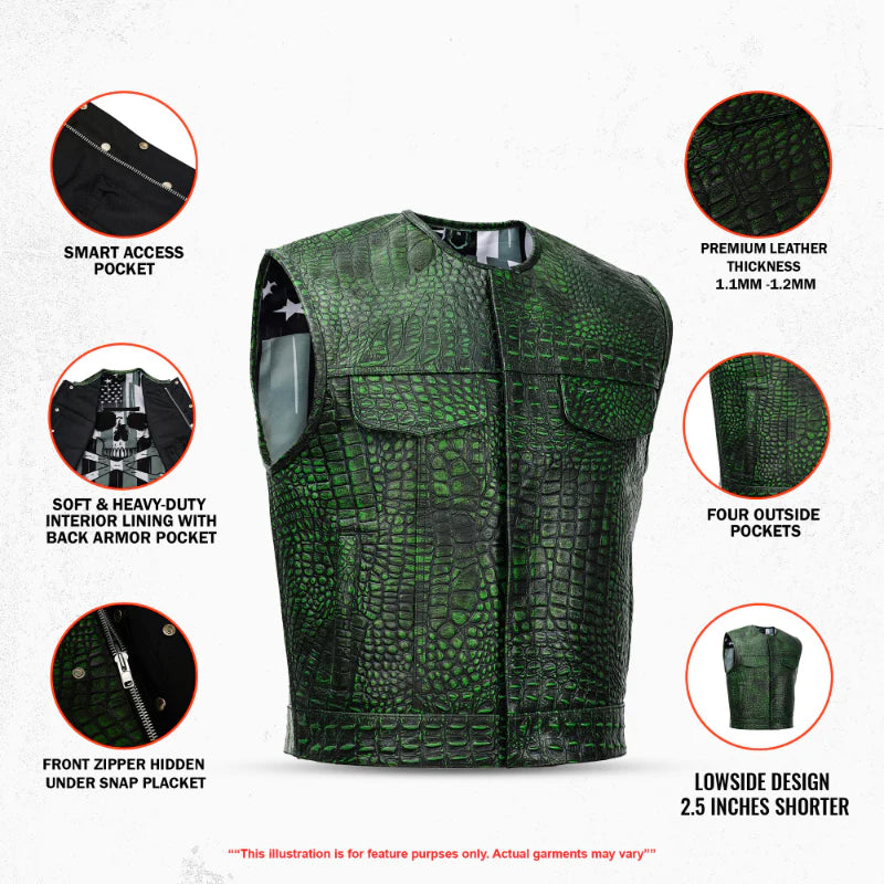 Gator Glint Men’s Leather Vest