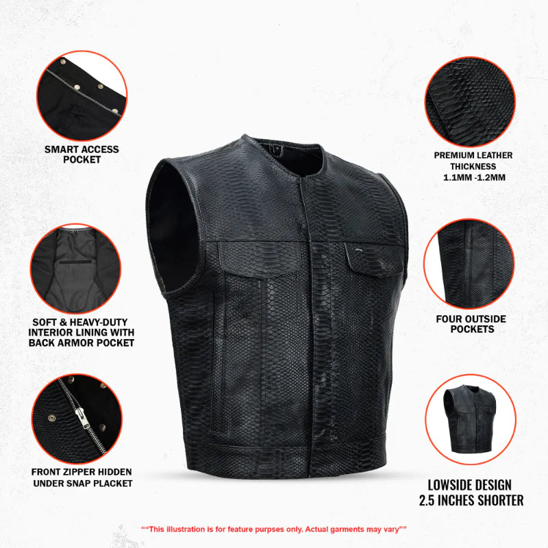 Summer Spark Croc Commander Men's Leather Vest