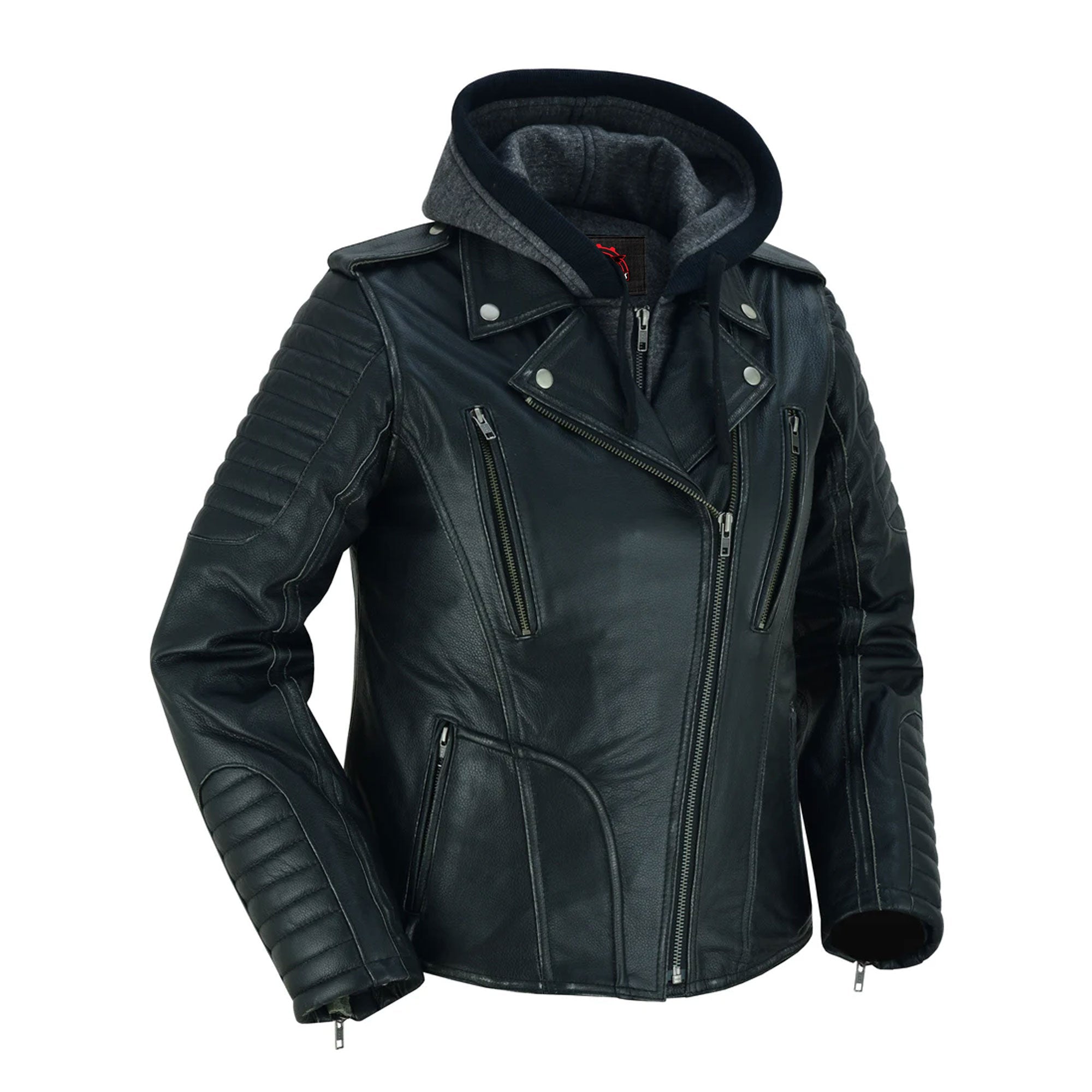 RC877 Women's M/C Jacket with Rub-Off Finish